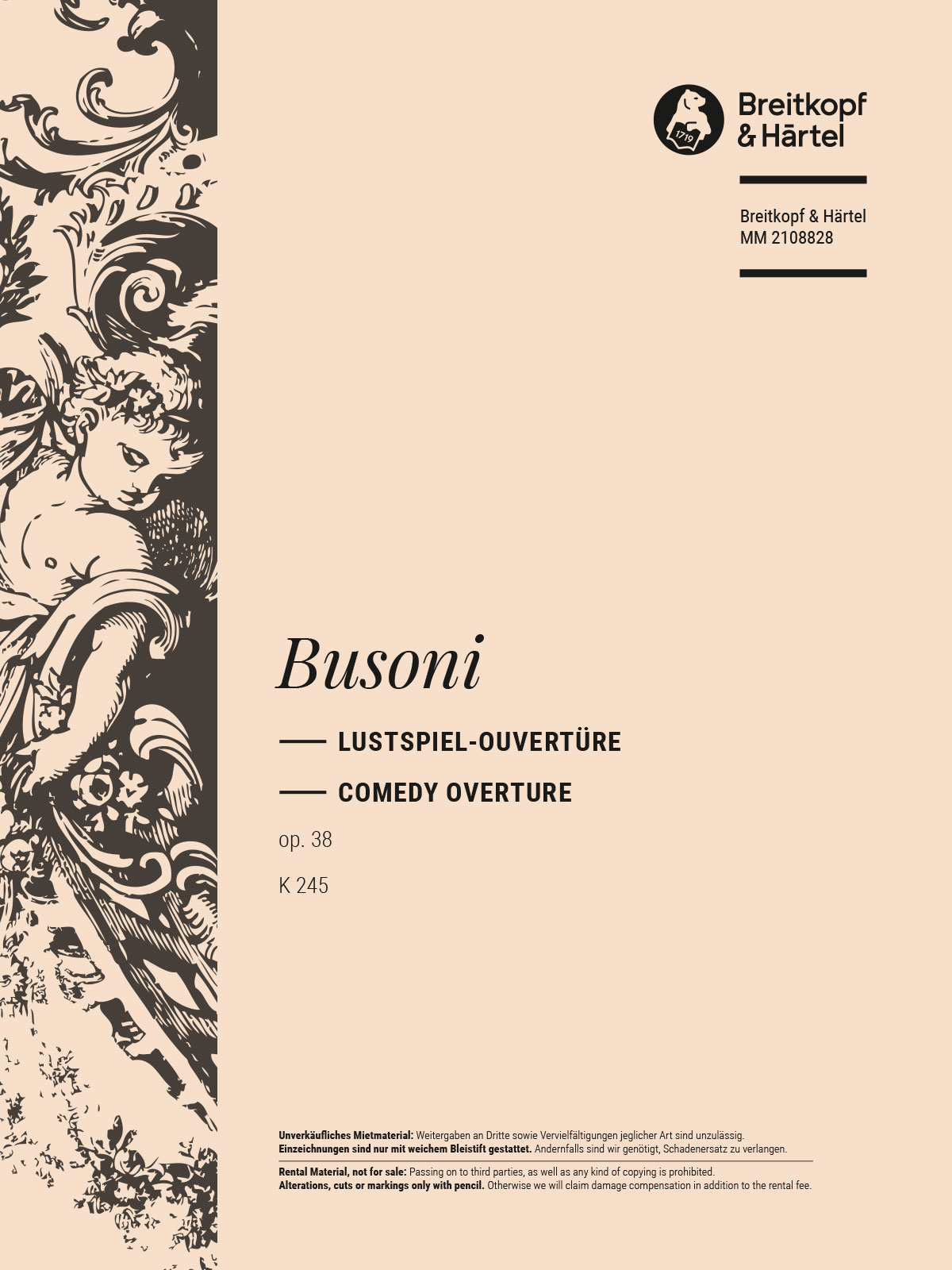 Ferruccio Busoni - Lustspiel-Ouvertüre op. 38 K 245 - Cover