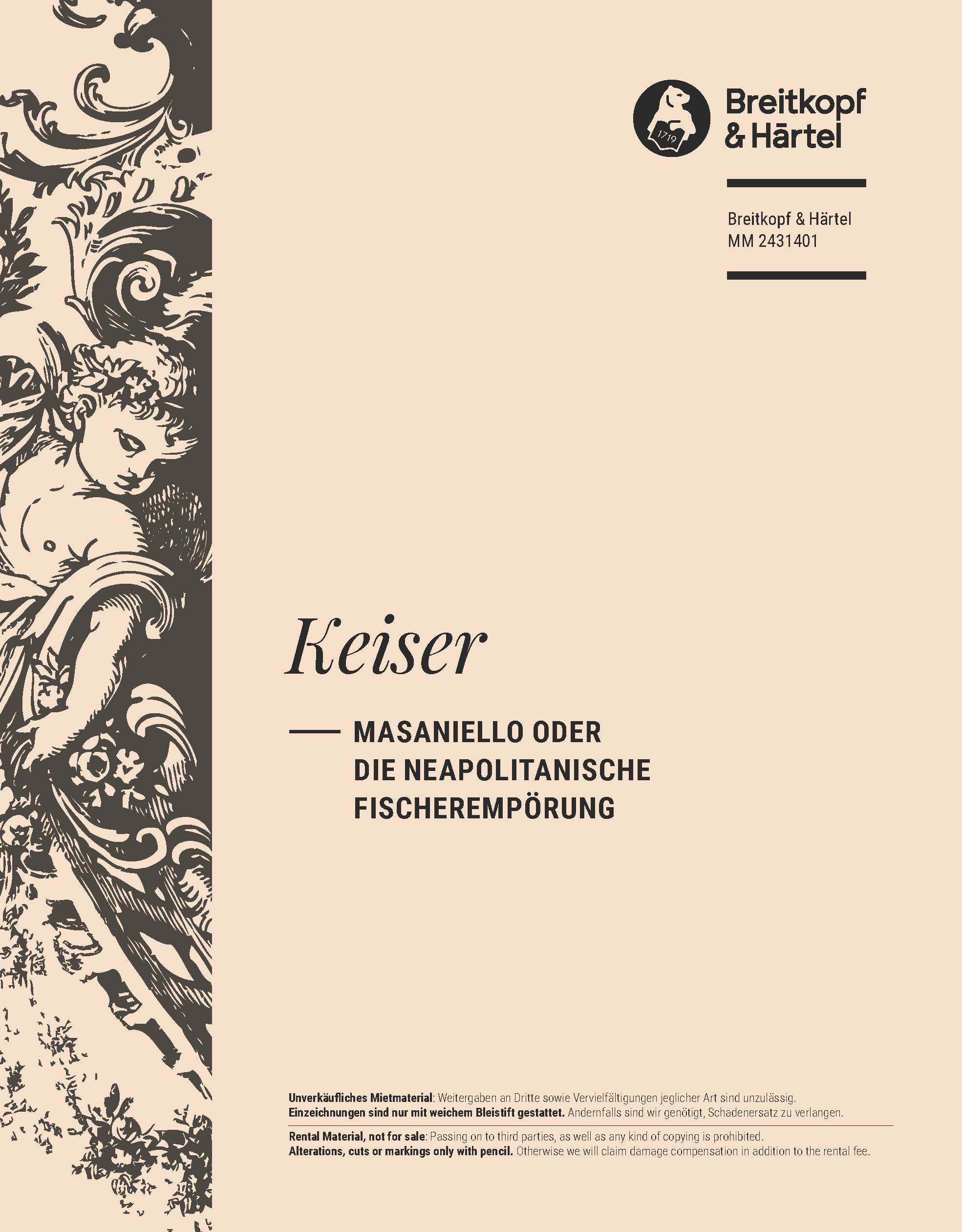Reinhard Keiser - Masaniello oder Die neapolitanische Fischerempörung - Cover