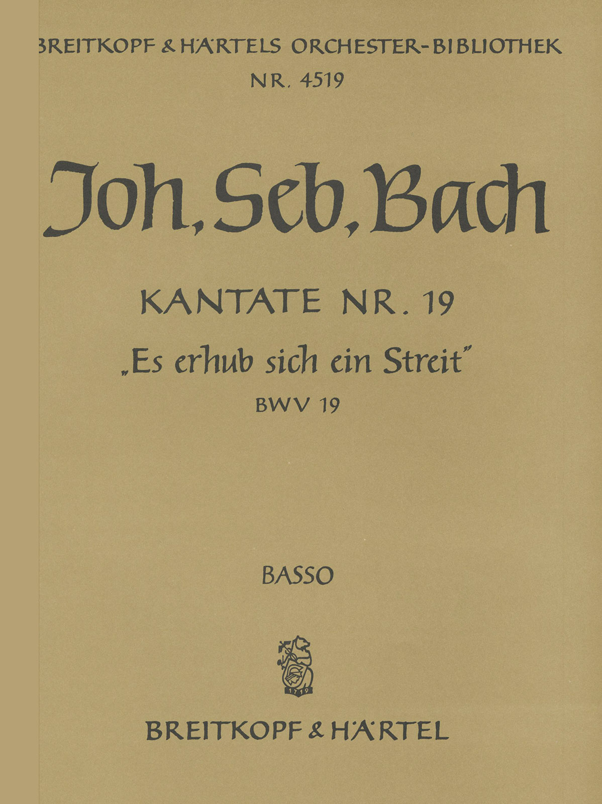 OB 4519-26 - Cantata BWV 19 “There uprose a fierce strife” - Cover