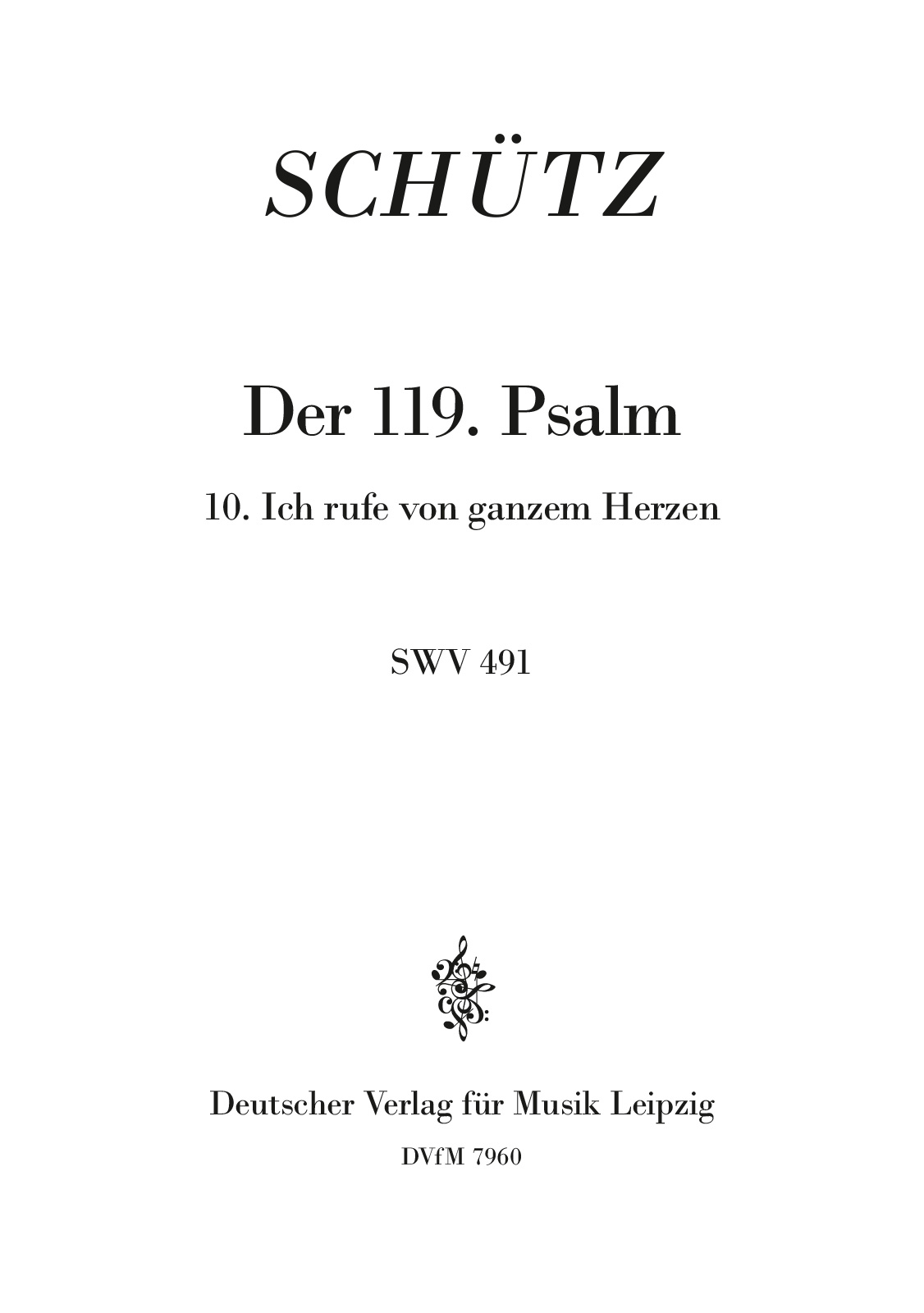 DV 7960 - Der Schwanengesang. Des Königs und Propheten Davids 119. Psalm - Cover