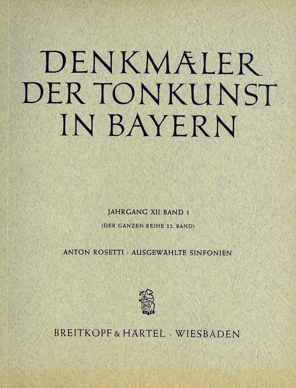 SON 212 - Denkmaeler der Tonkunst in Bayern (Alte Folge) - Cover
