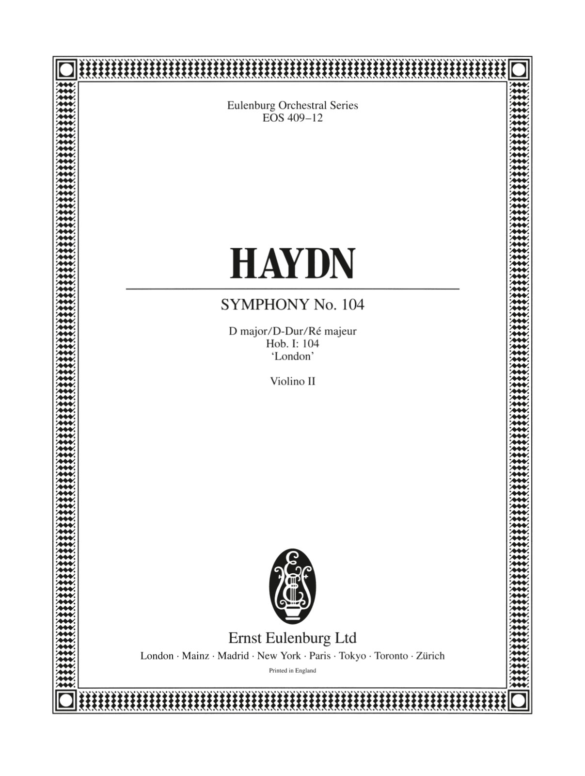 EOS 409-16 - Symphonie Nr. 104 D-dur Hob. I:104 - Cover