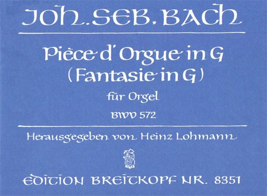 Johann Sebastian Bach - Pièce d’Orgue in G BWV 572 - Cover