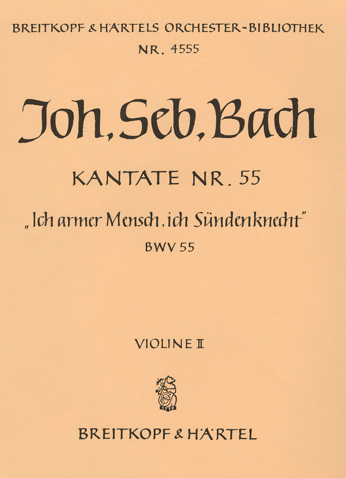 OB 4555-16 - Cantata BWV 55 “Poor wretched man, a slave of sin” - Cover