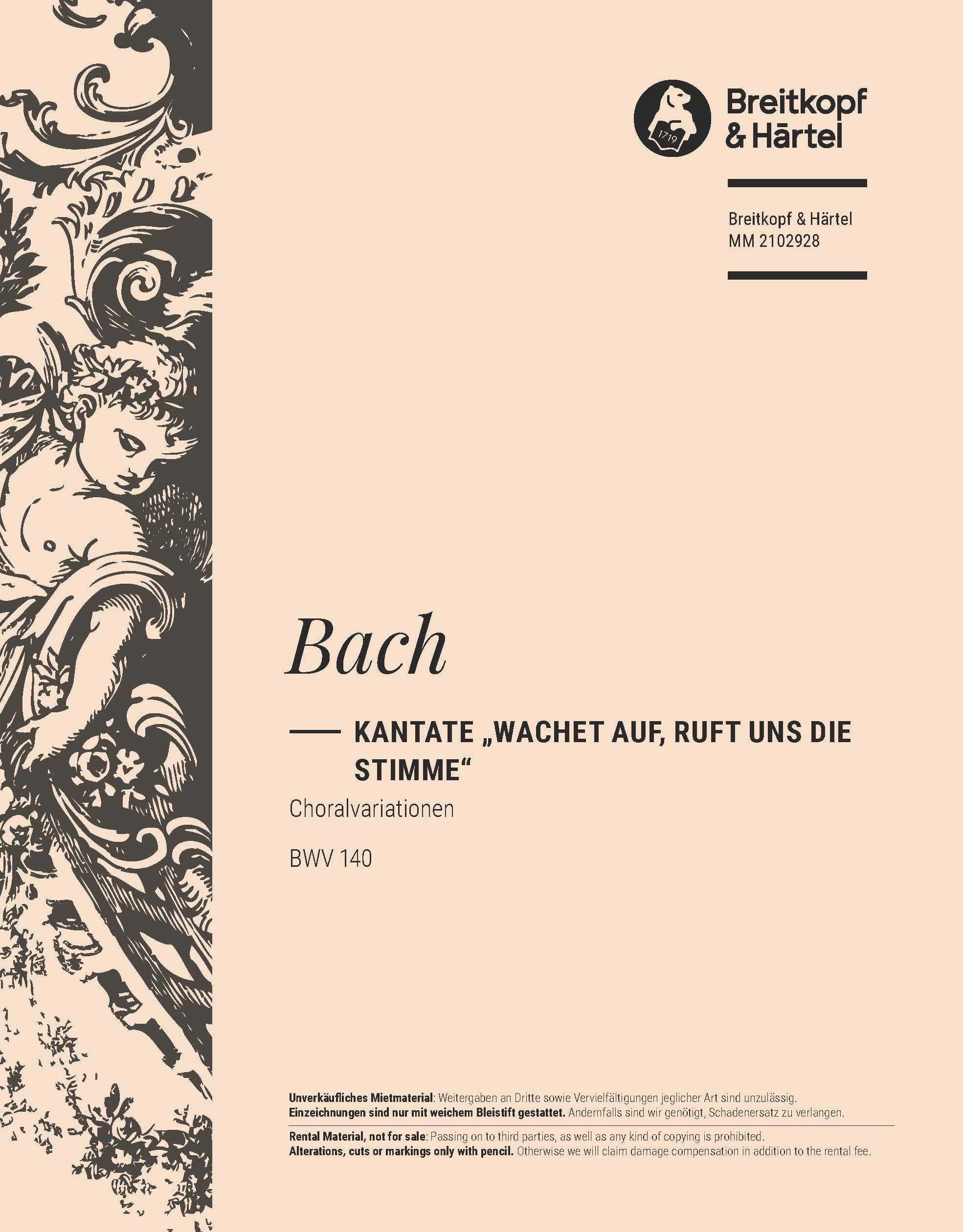 MM 2102928 - Kantate BWV 140 „Wachet auf, ruft uns die Stimme“ - Cover