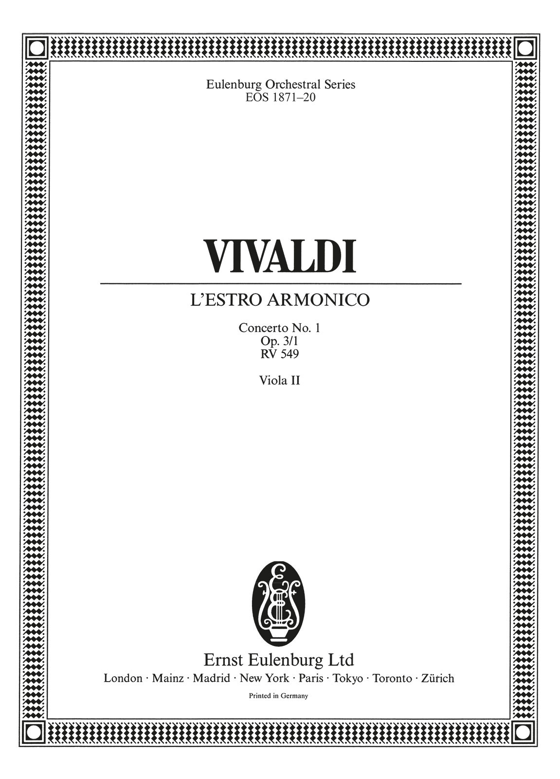 EOS 1871-20 - L’Estro Armonico op. 3/1 RV 549 - Cover