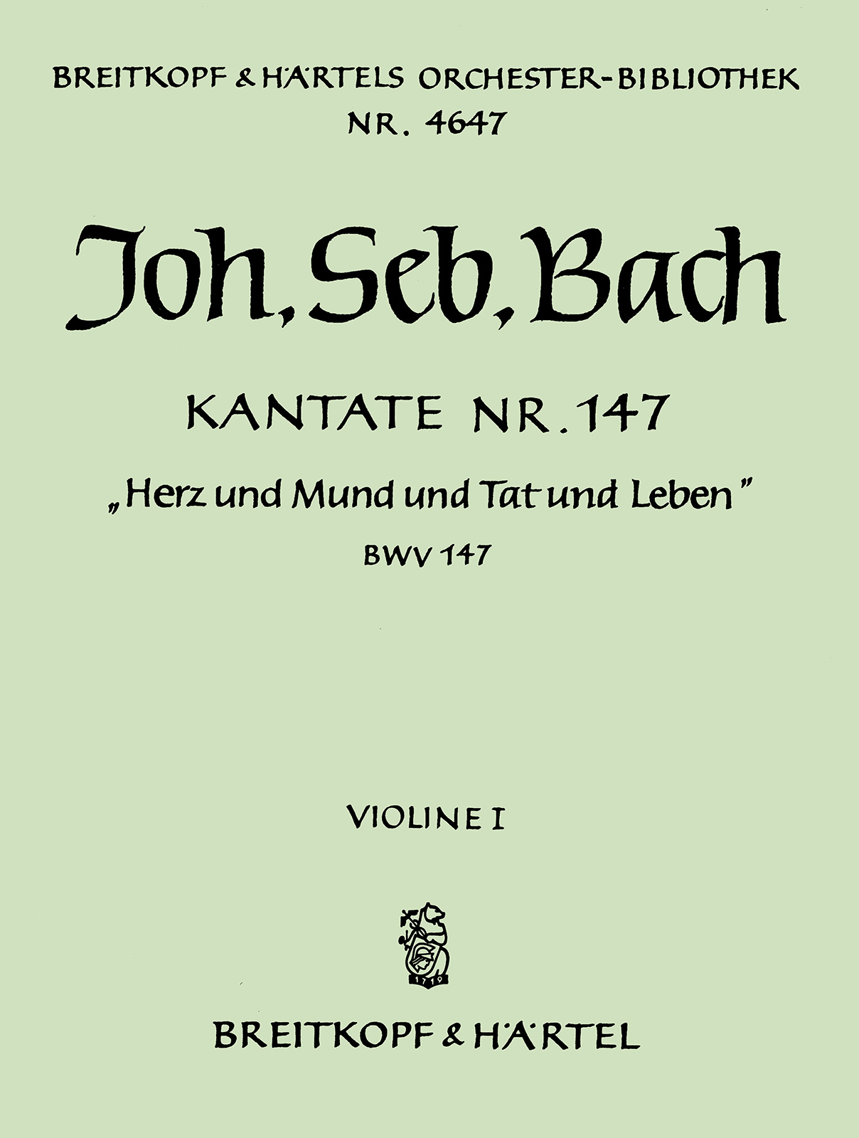 OB 4647-15 - Kantate BWV 147 „Herz und Mund und Tat und Leben“ - Cover
