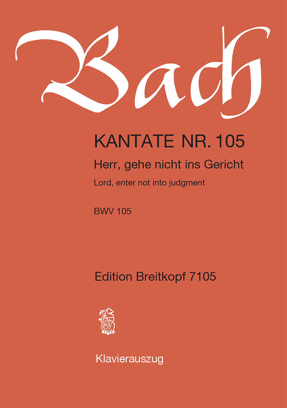 Johann Sebastian Bach - Kantate BWV 105 „Herr, gehe nicht ins Gericht“ - Cover