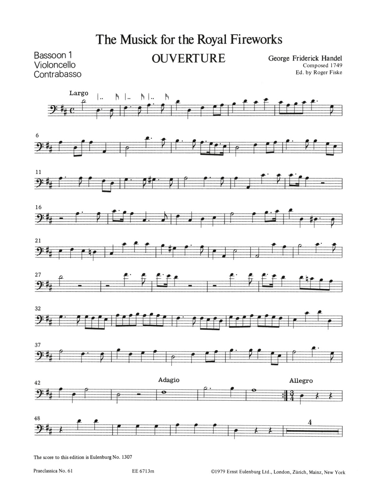 EOS 1307-26 - Feuerwerksmusik D-dur HWV 351 - Cover