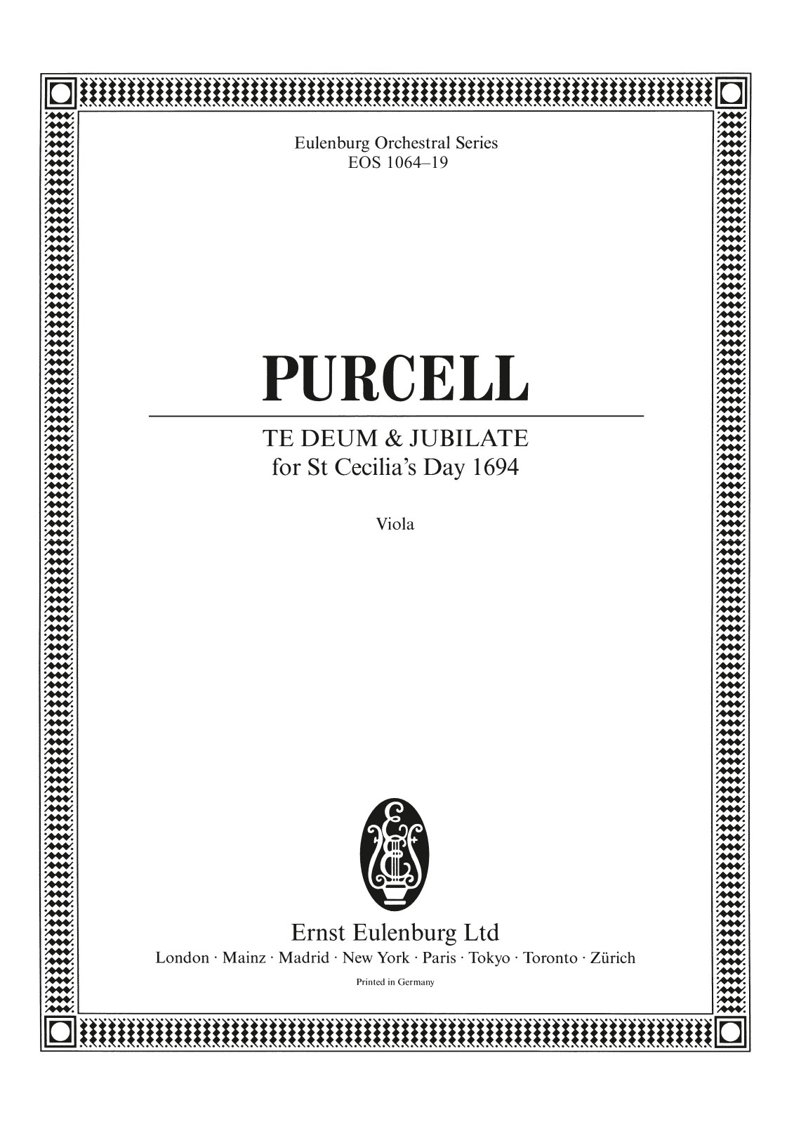 EOS 1064-19 - Te Deum and Jubilate D-dur Z 232 - Cover