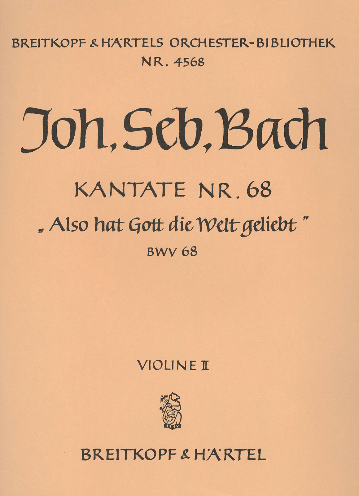 OB 4568-16 - Cantata BWV 68 “For God his wondrous love to show” - Cover