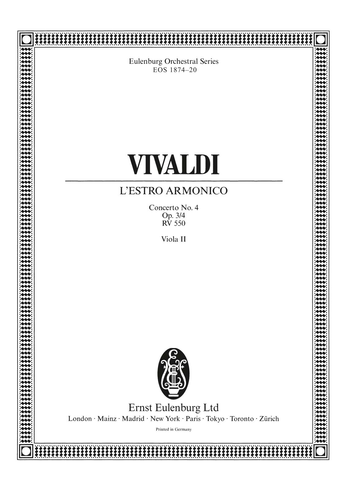 EOS 1874-20 - L’Estro Armonico op. 3/4 RV 550 - Cover