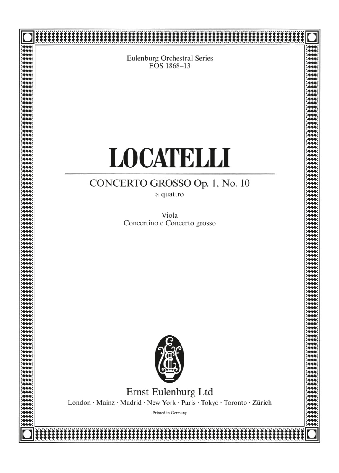 EOS 1868-19 - Concerto grosso „a quattro“ C-dur op. 1/10 - Cover