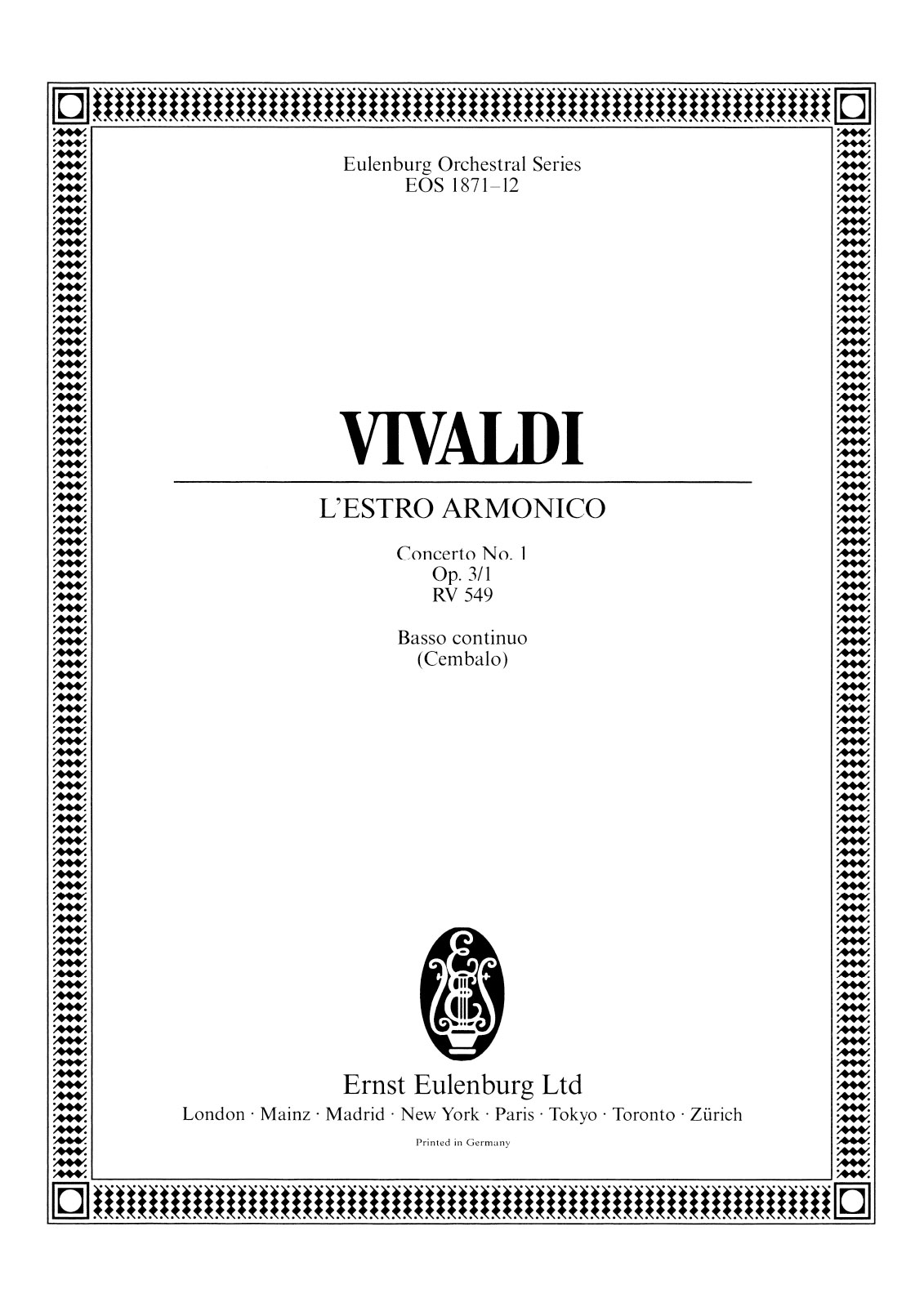 EOS 1871-12 - L’Estro Armonico op. 3/1 RV 549 - Cover