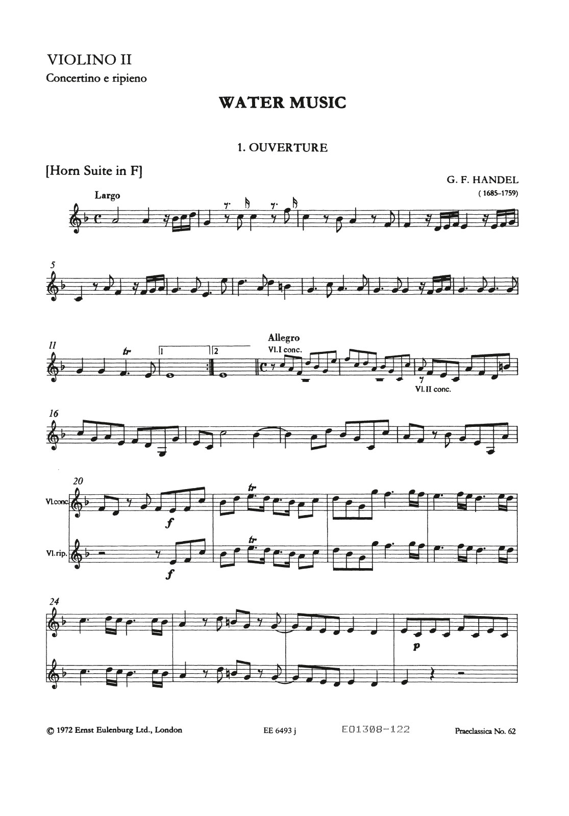 EOS 1308-16 - Wassermusik F-dur HWV 348-350 - Cover