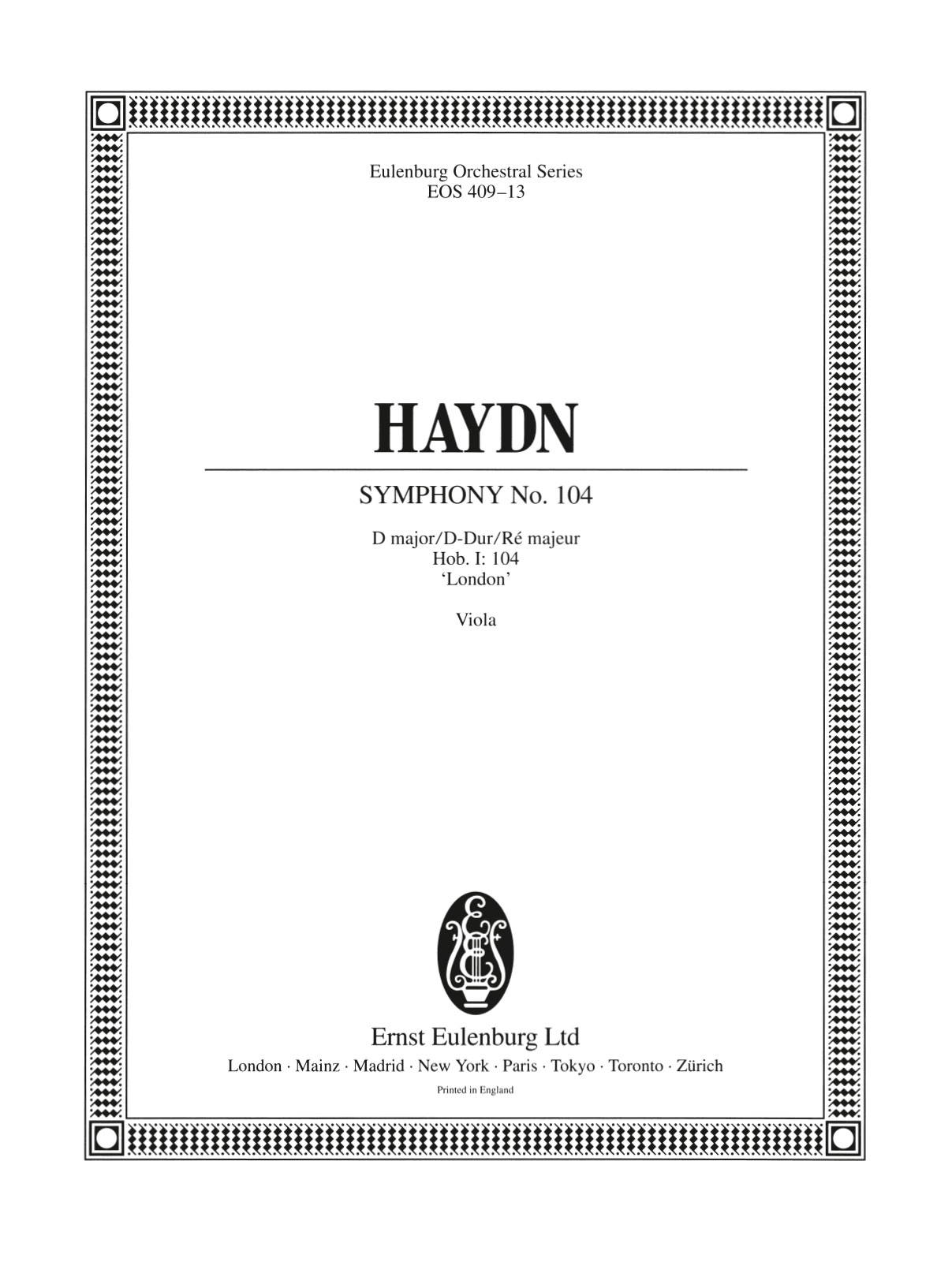 EOS 409-19 - Symphonie Nr. 104 D-dur Hob. I:104 - Cover