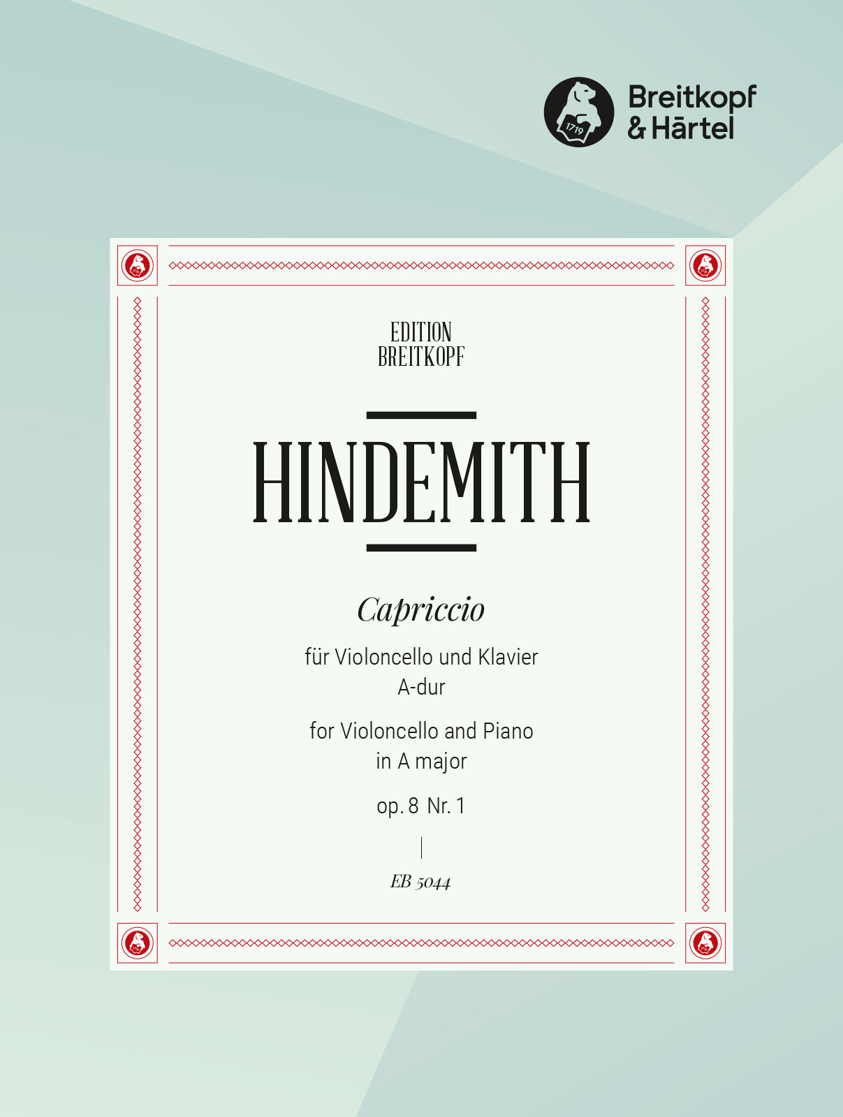 EB 5044D - 3 Pieces for Violoncello and Piano Op. 8 - Cover