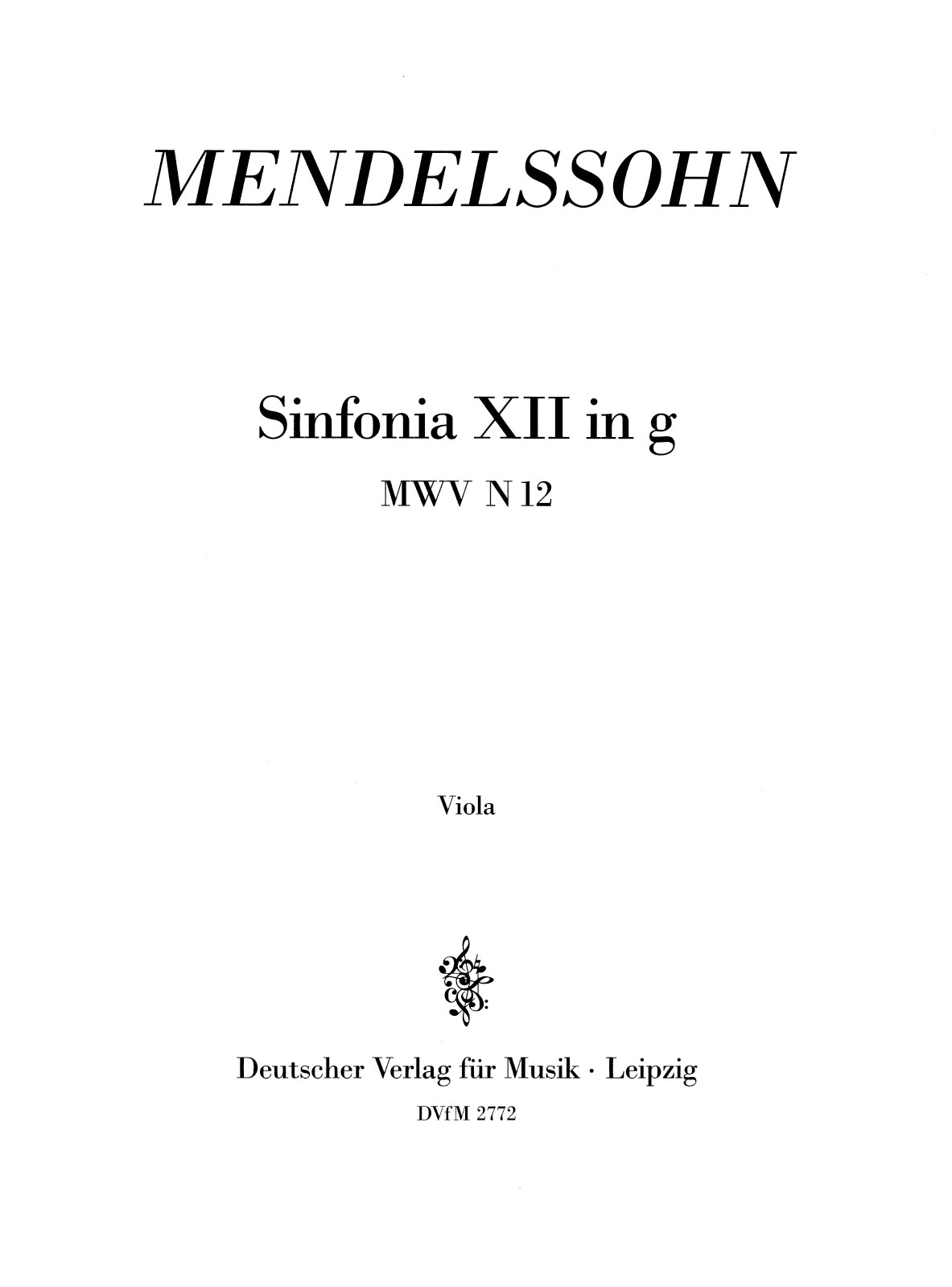 DV 2772-19 - Sinfonia XII g-moll MWV N 12 - Cover
