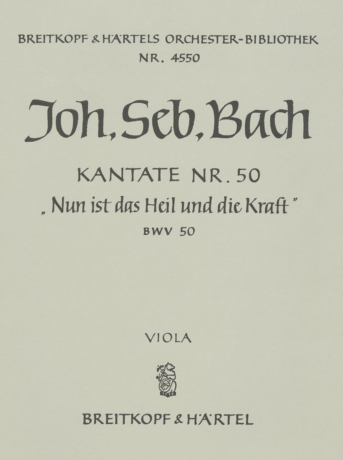 OB 4550-19 - Kantate BWV 50 „Nun ist das Heil und die Kraft“ - Cover