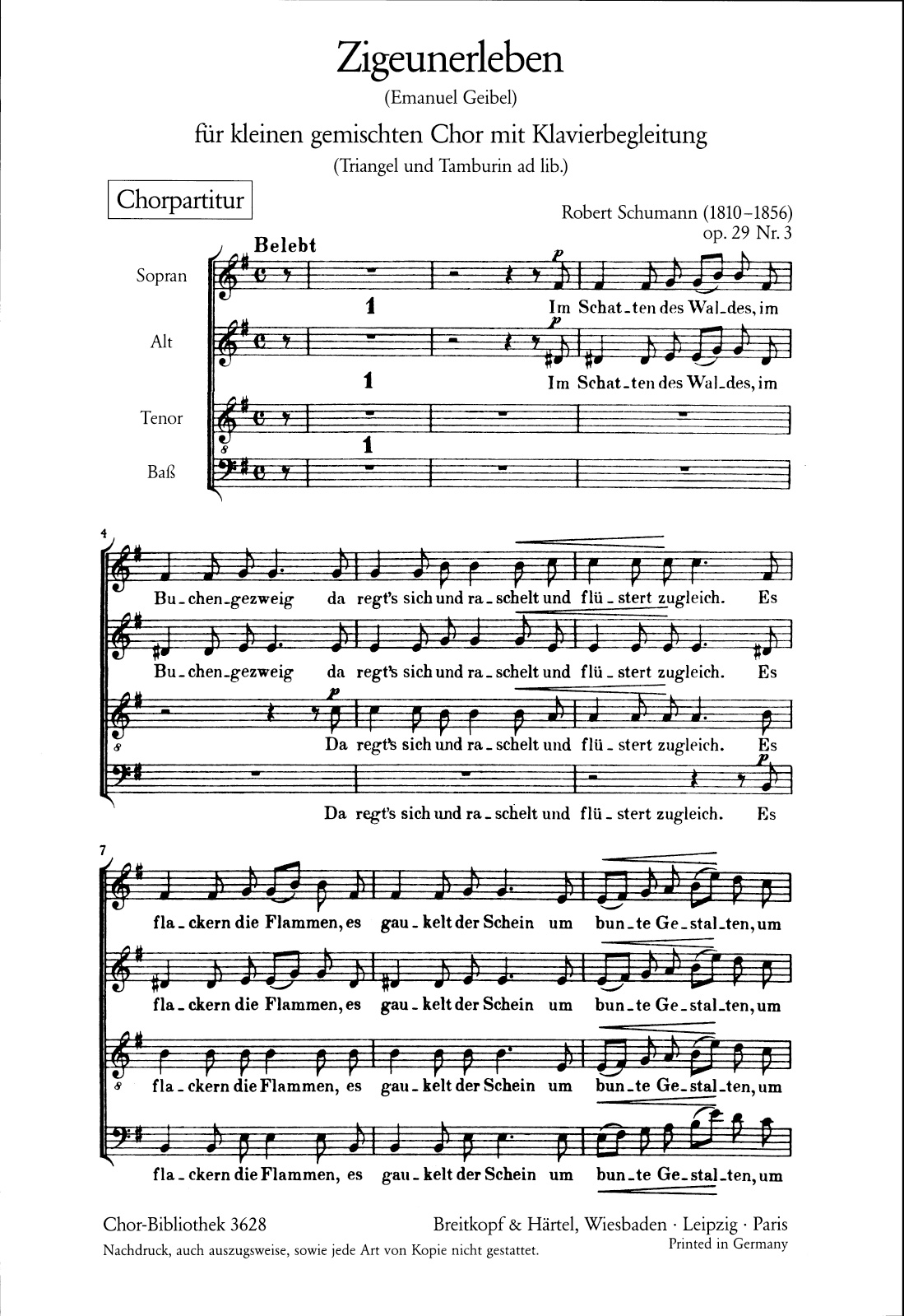 ChB 3628 - Zigeunerleben Op. 29/3 - Cover
