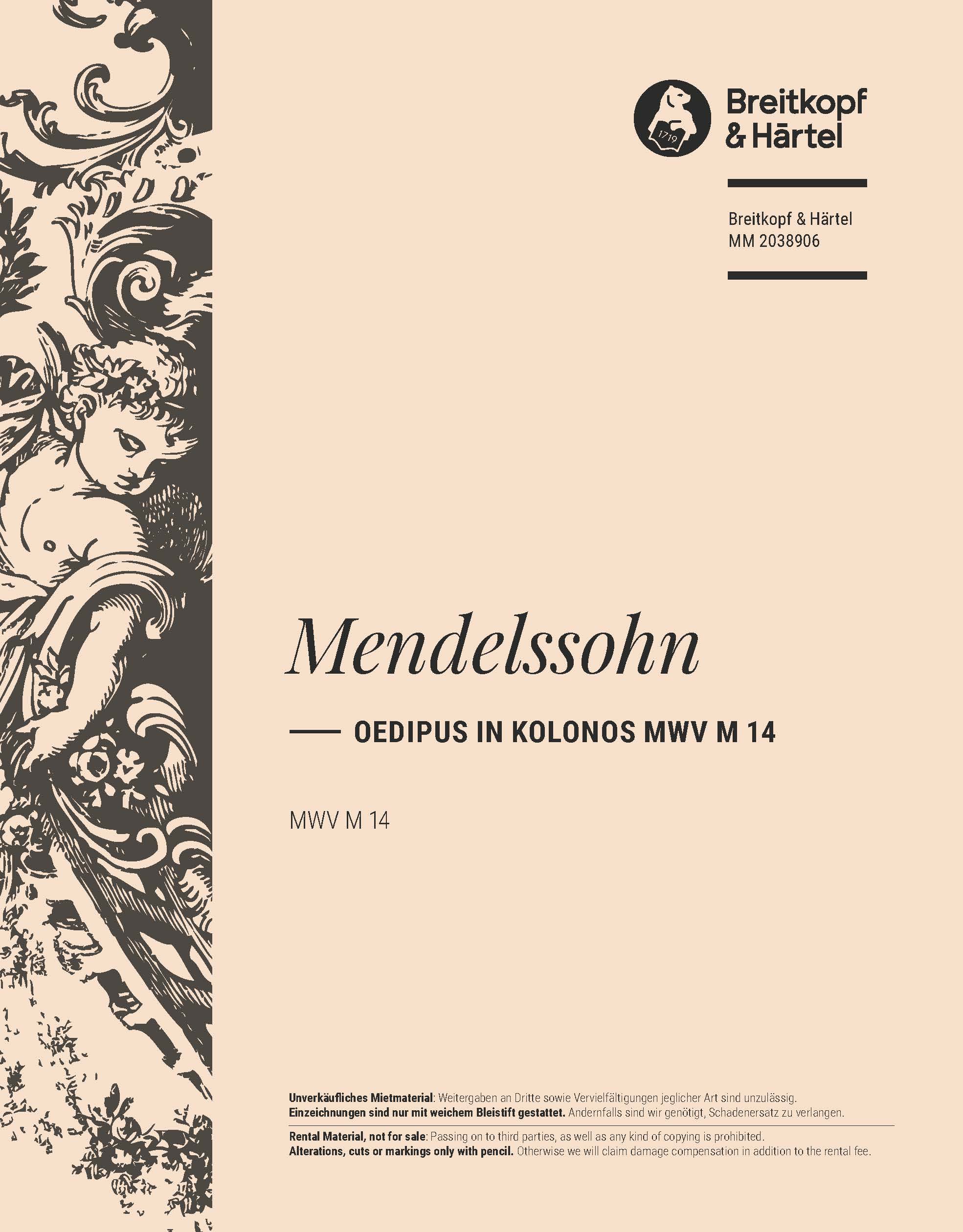 Felix Mendelssohn Bartholdy - Oedipus in Kolonos MWV M 14 - Cover
