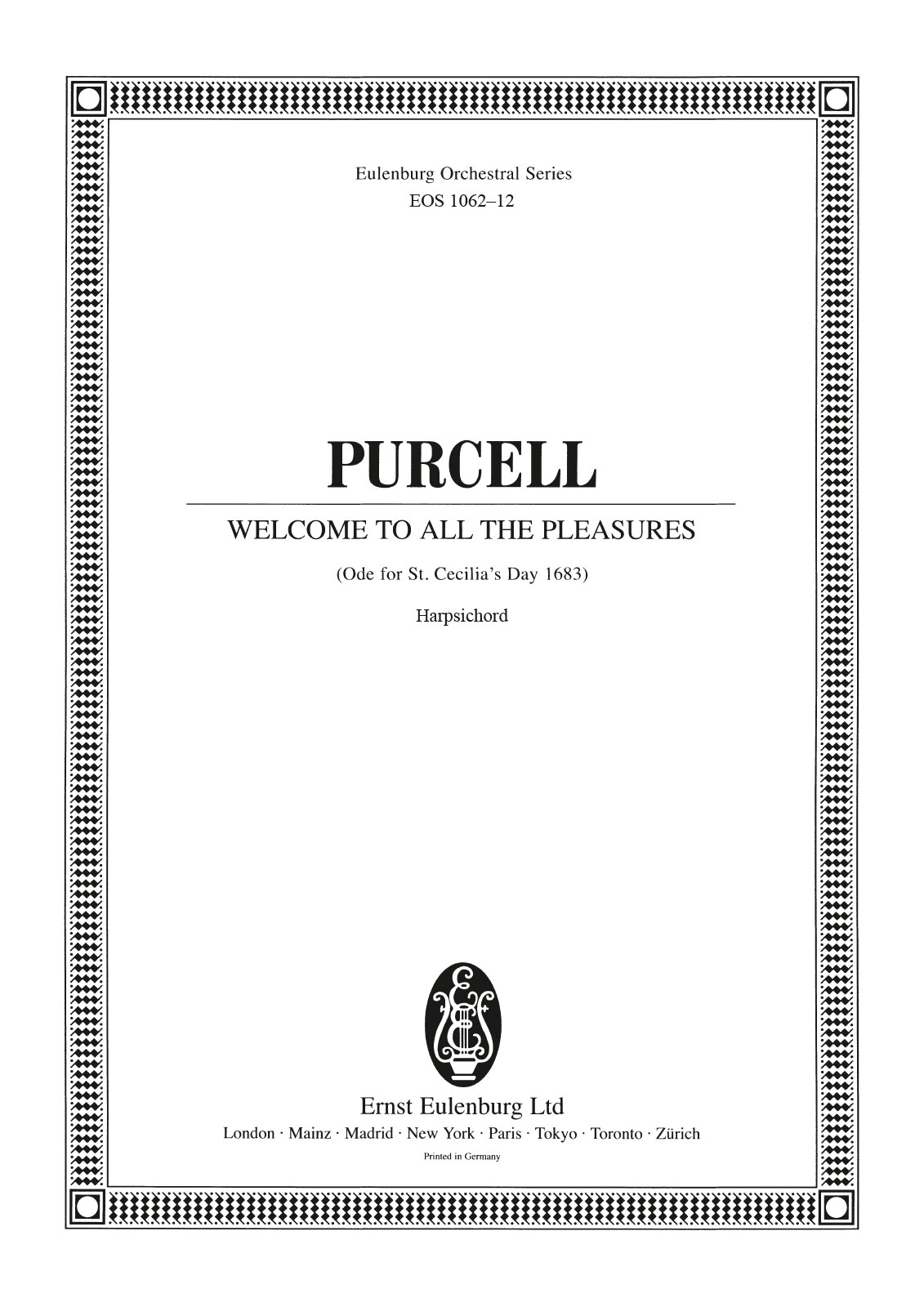 EOS 1062-12 - Ode for St. Cecilia’s Day 1683 Z 339 - Cover