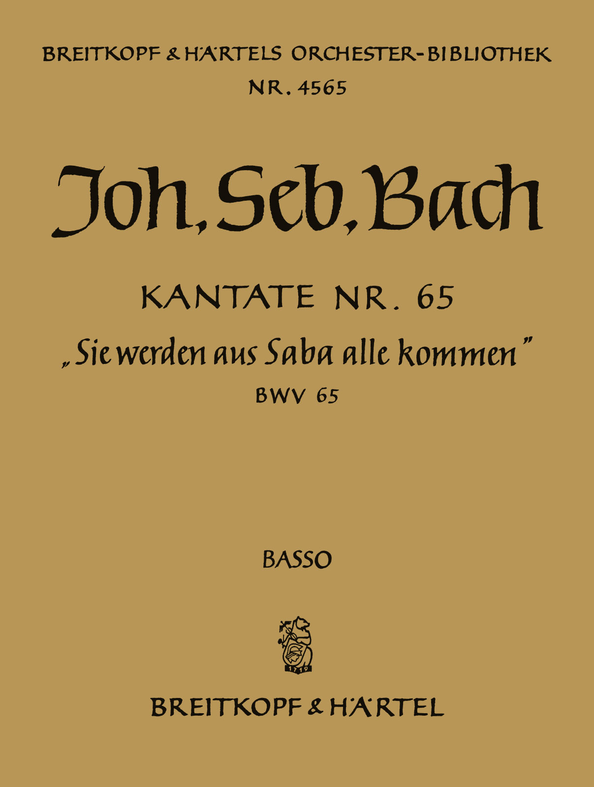 OB 4565-26 - Cantata BWV 65 “From Sheba to Thee shall all men come forth” - Cover