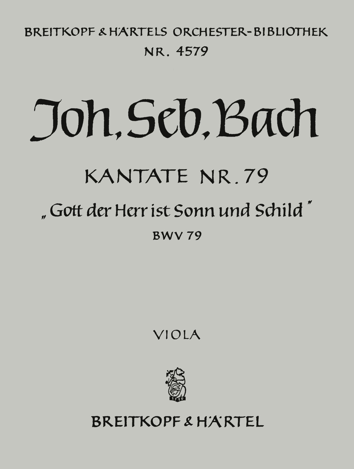 OB 4579-19 - Kantate BWV 79 „Gott der Herr ist Sonn und Schild“ - Cover