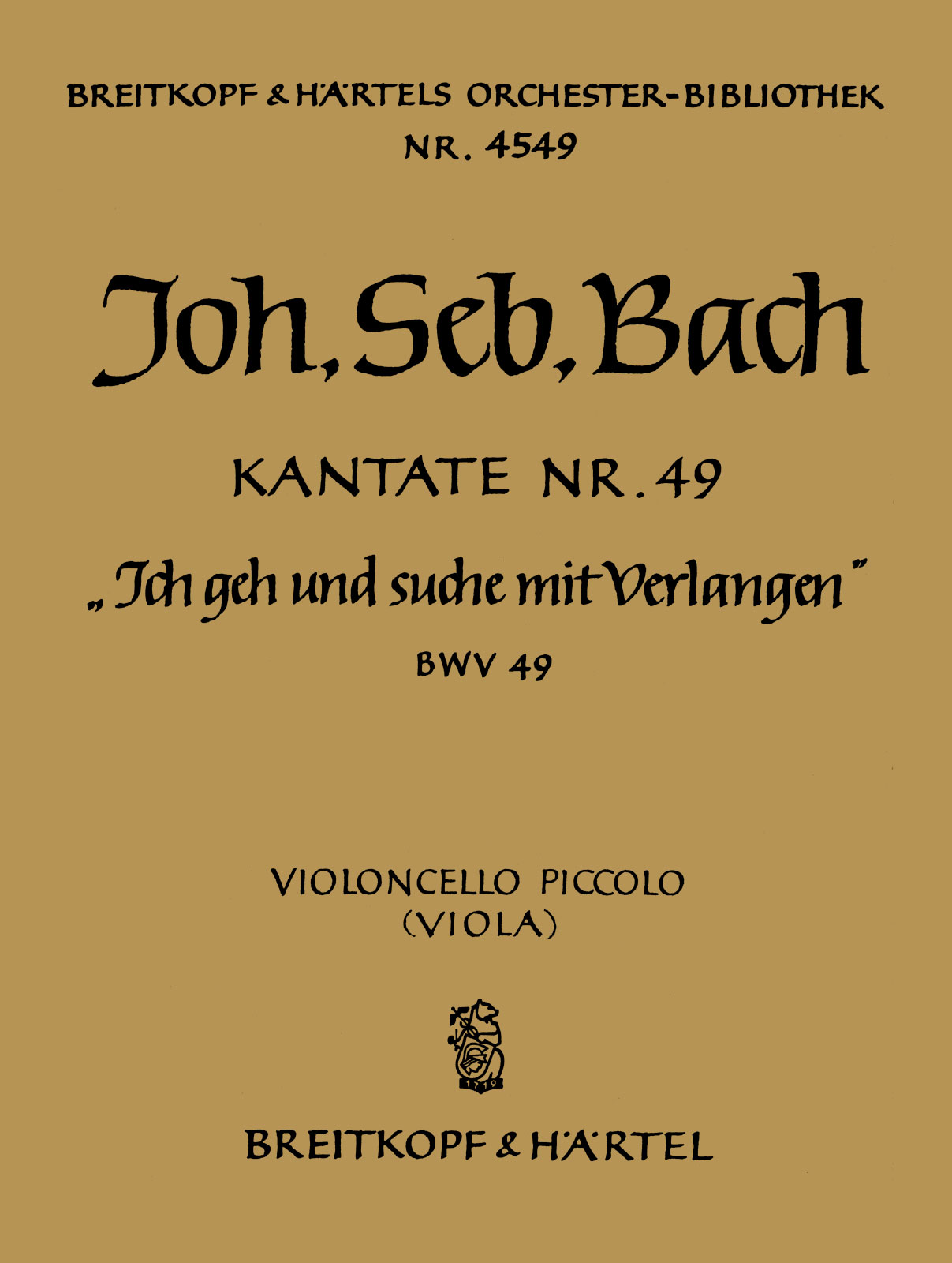 OB 4549-25 - Cantata BWV 49 “Ich geh und suche mit Verlangen” - Cover