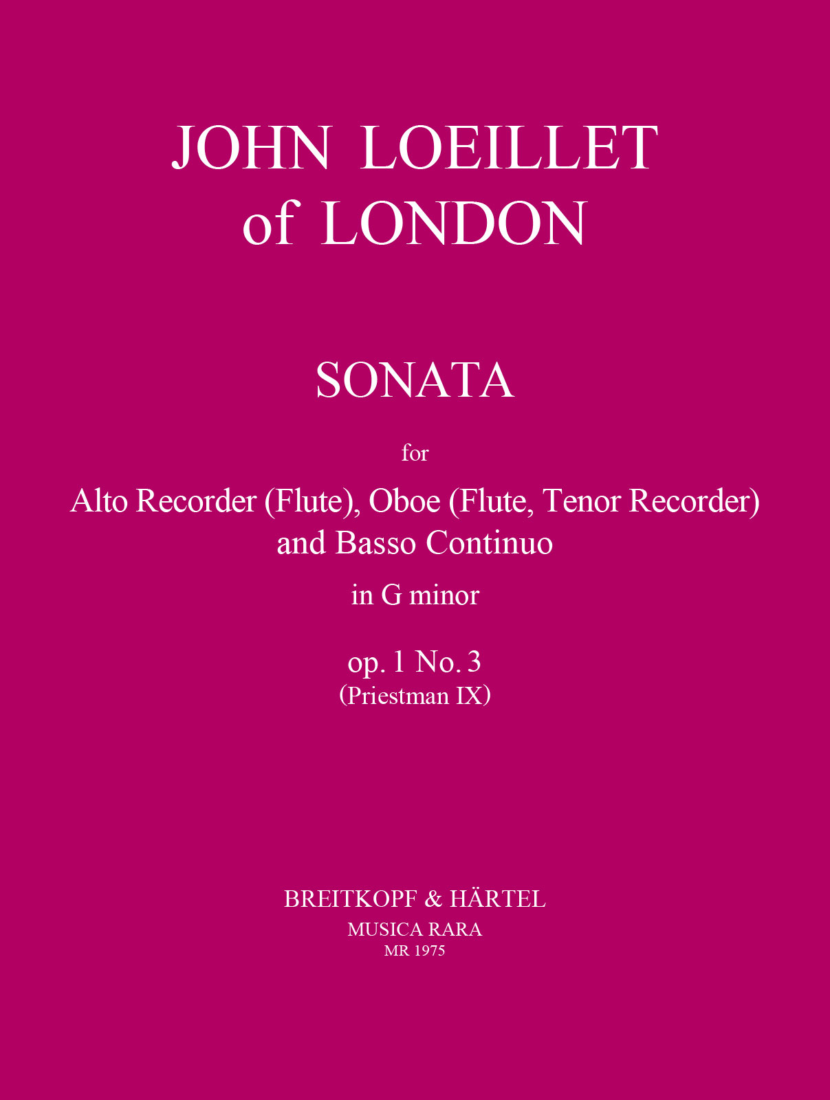 MR 1975 - 6 Sonaten op. 1 - Cover