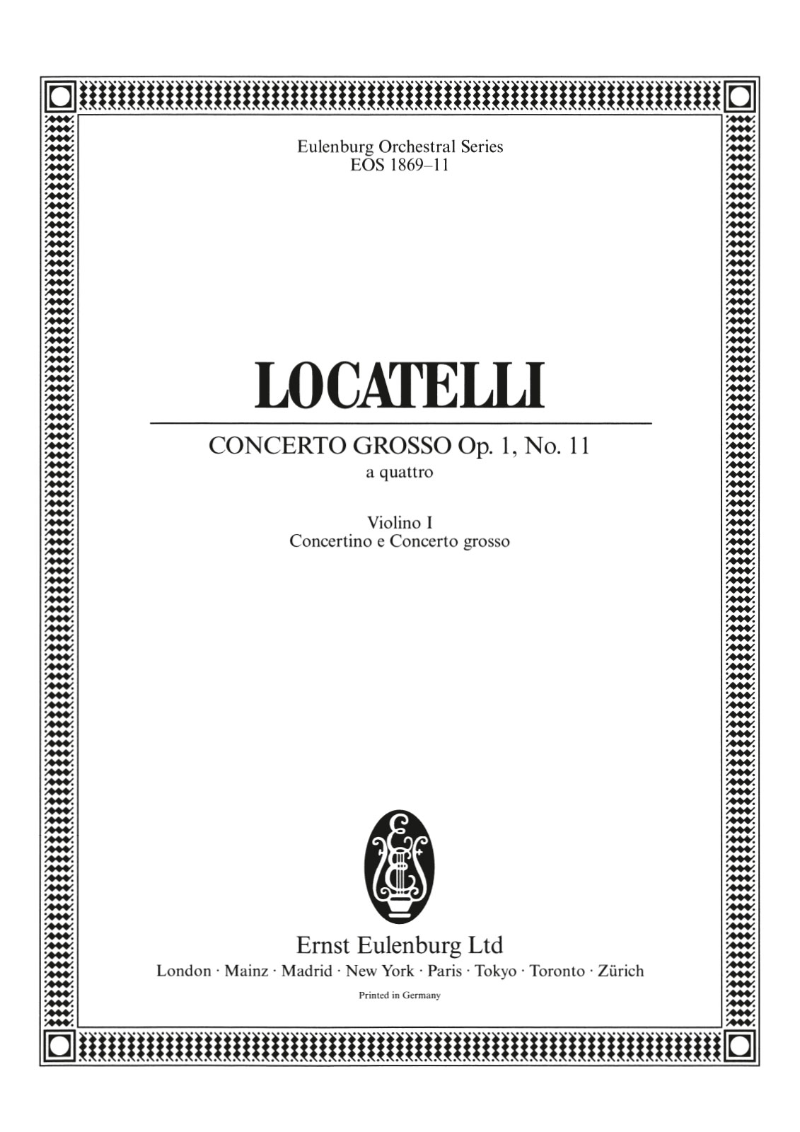 EOS 1869-15 - Concerto grosso “a quattro” in C minor Op. 1/11 - Cover