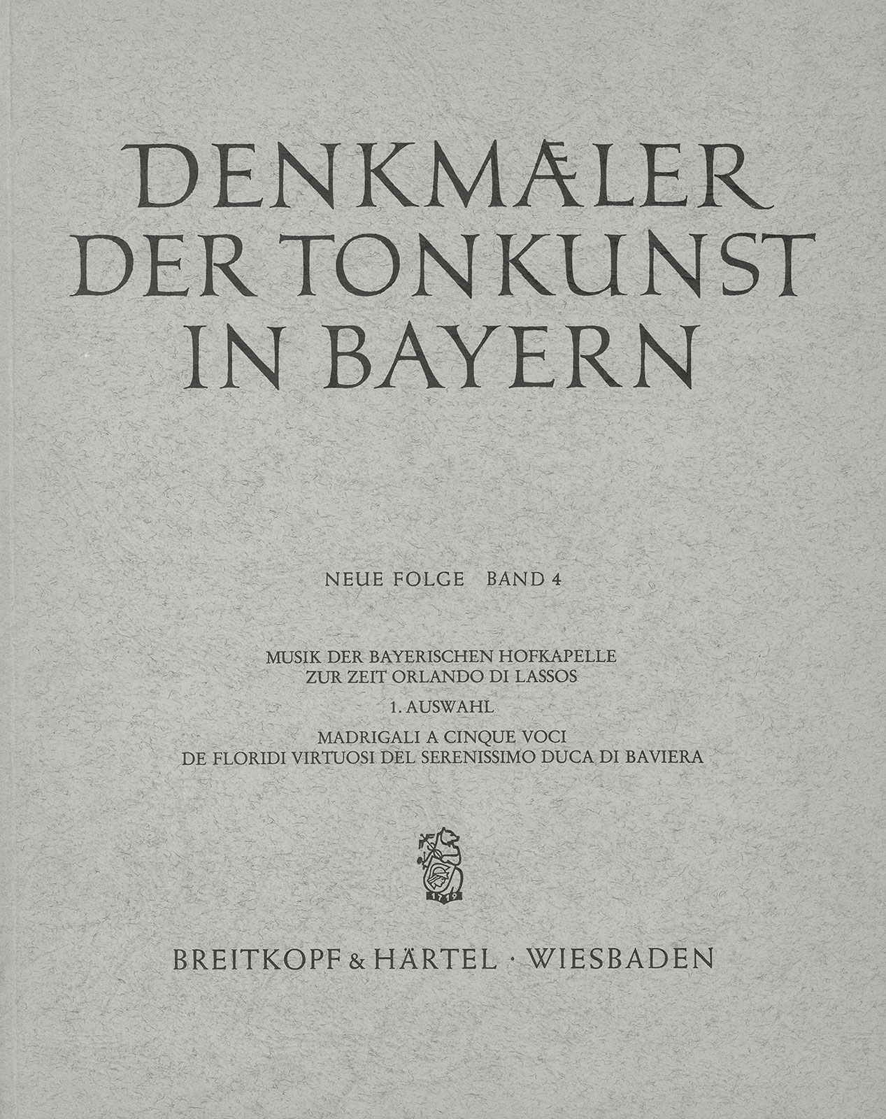 SON 234 - Denkmäler der Tonkunst in Bayern (Neue Folge) - Cover