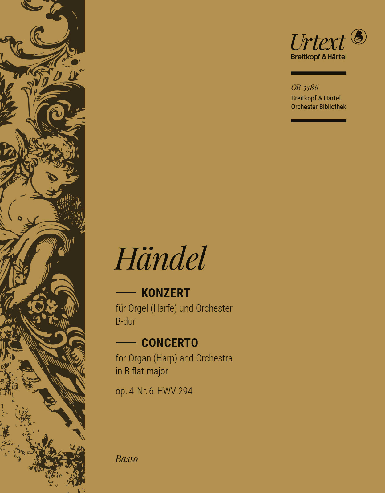 OB 5386-26 - Organ Concerto (No. 6) in B flat major Op. 4/6 HWV 294 - Cover