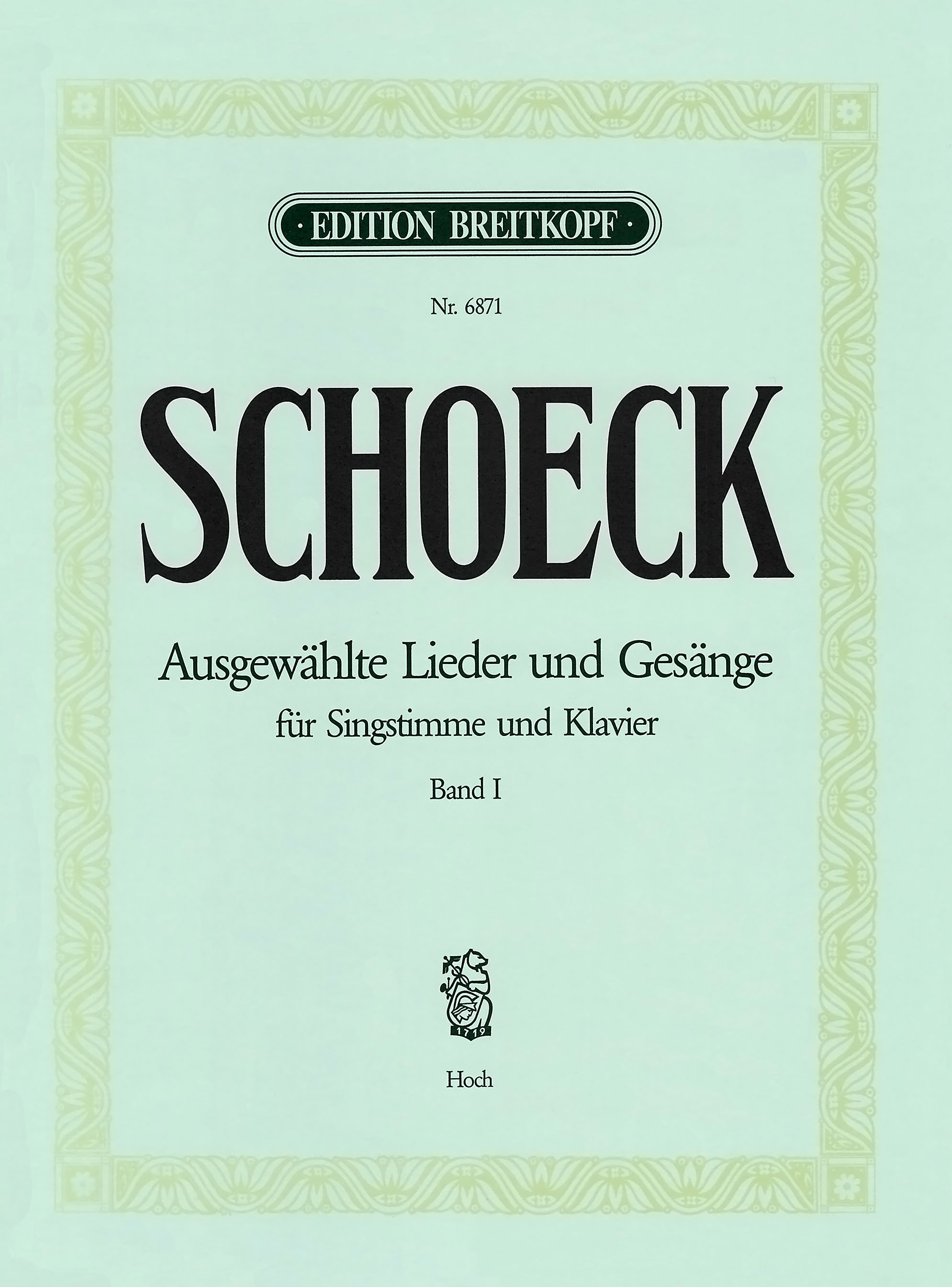 Othmar Schoeck - Selected Lieder and Songs - Cover