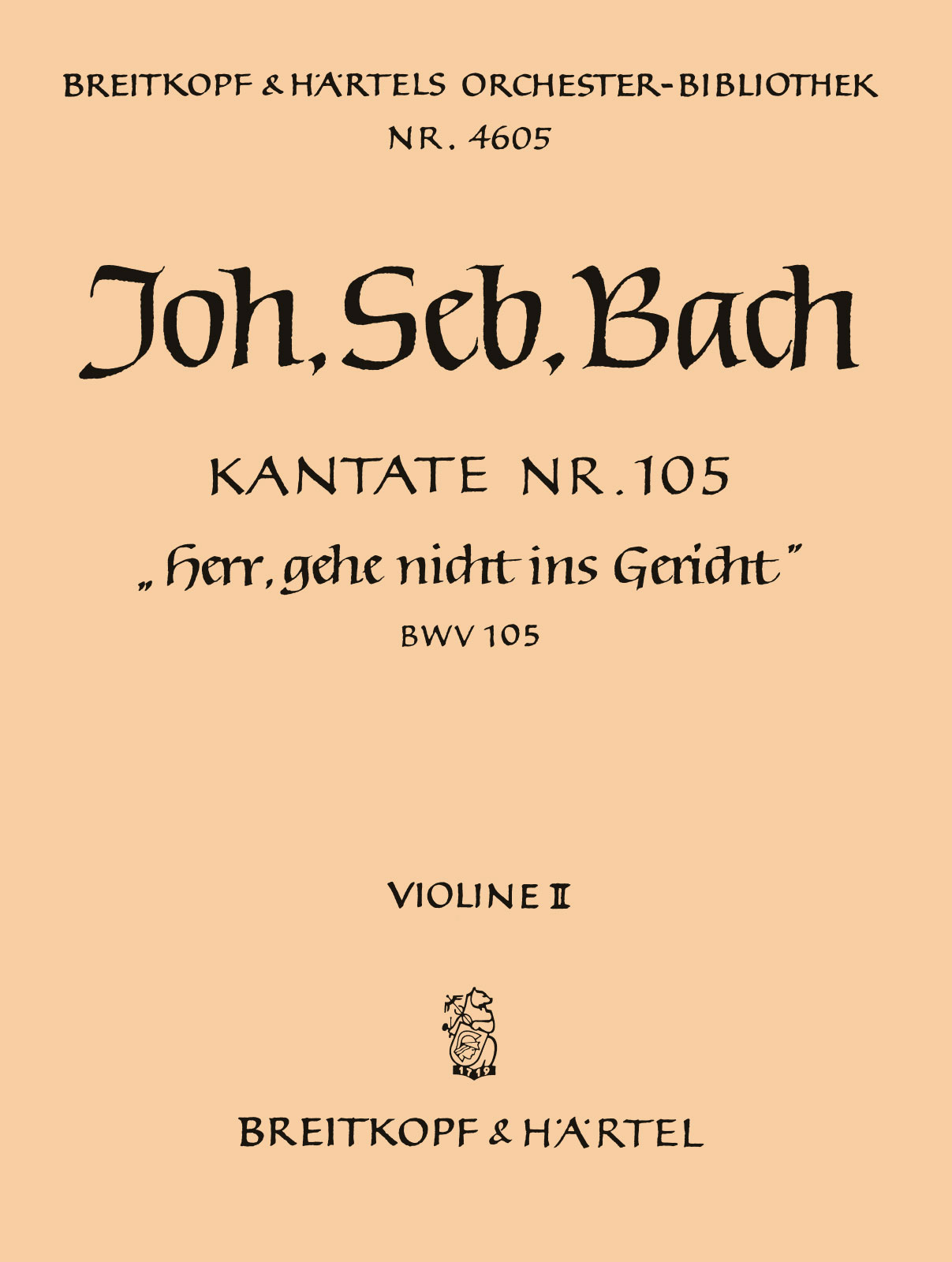 OB 4605-16 - Kantate BWV 105 „Herr, gehe nicht ins Gericht“ - Cover