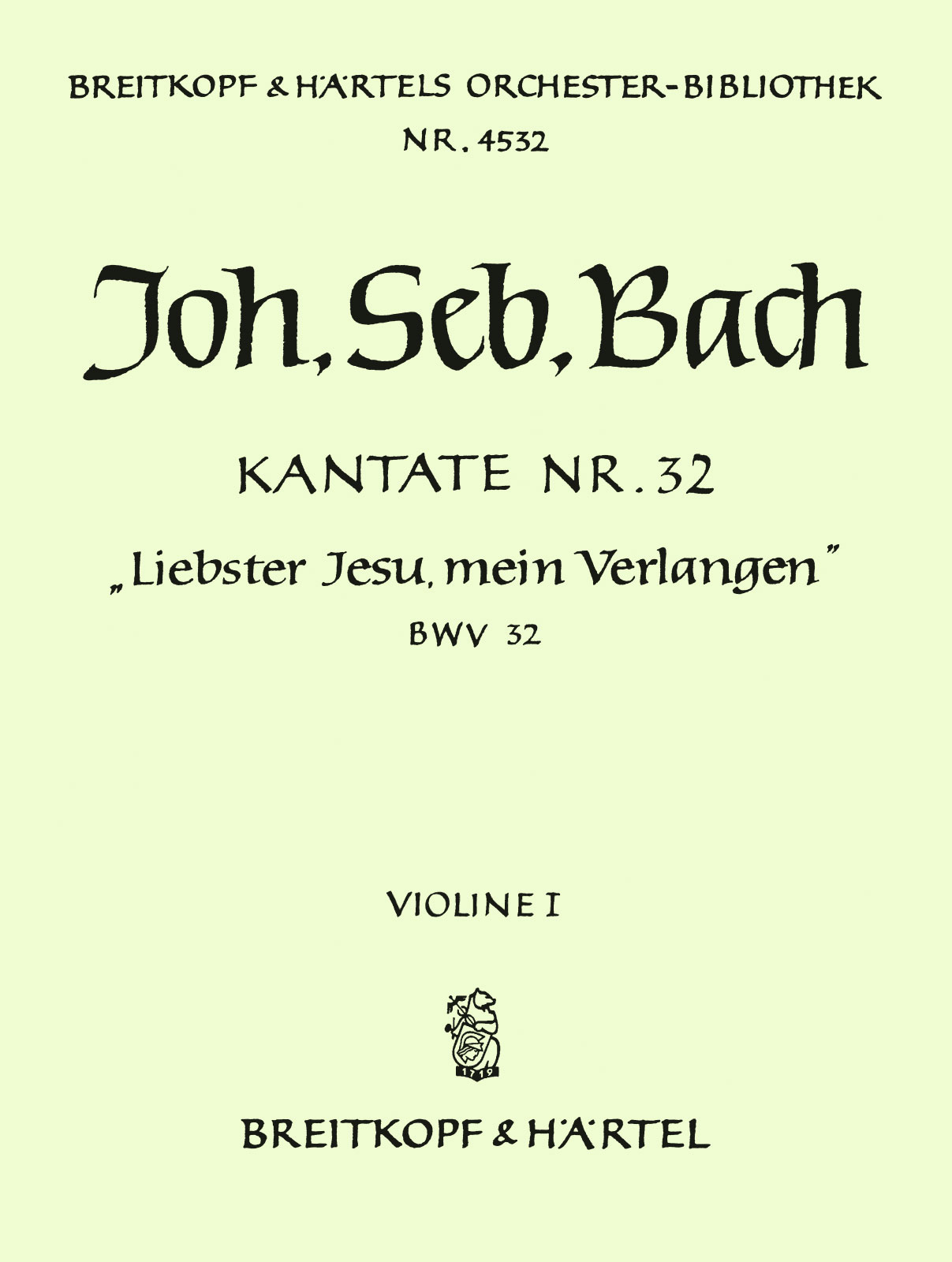 OB 4532-15 - Cantata BWV 32 “Liebster Jesu, mein Verlangen” - Cover