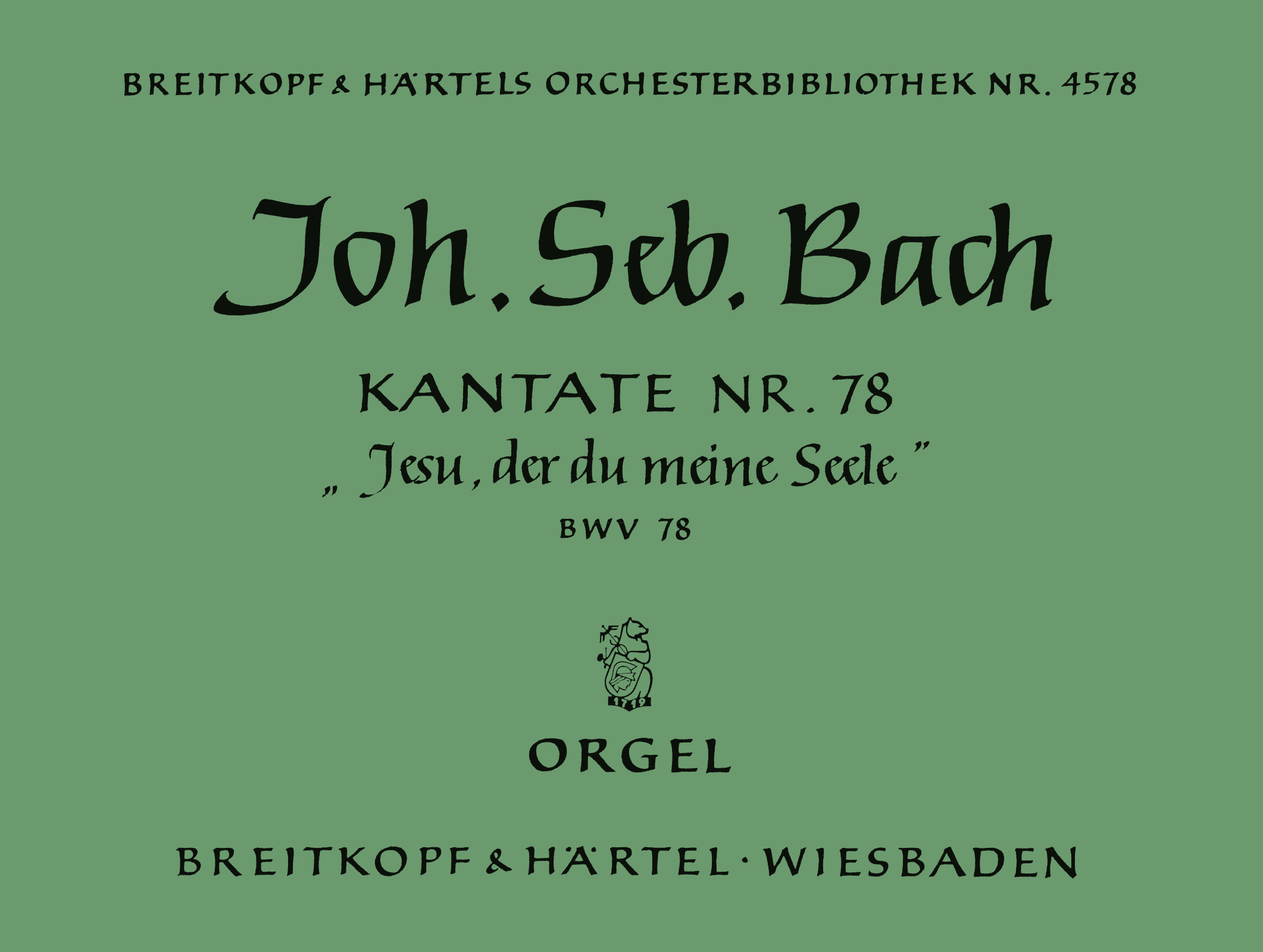 OB 4578-11 - Cantata BWV 78 “Jesus, my beloved Saviour” - Cover