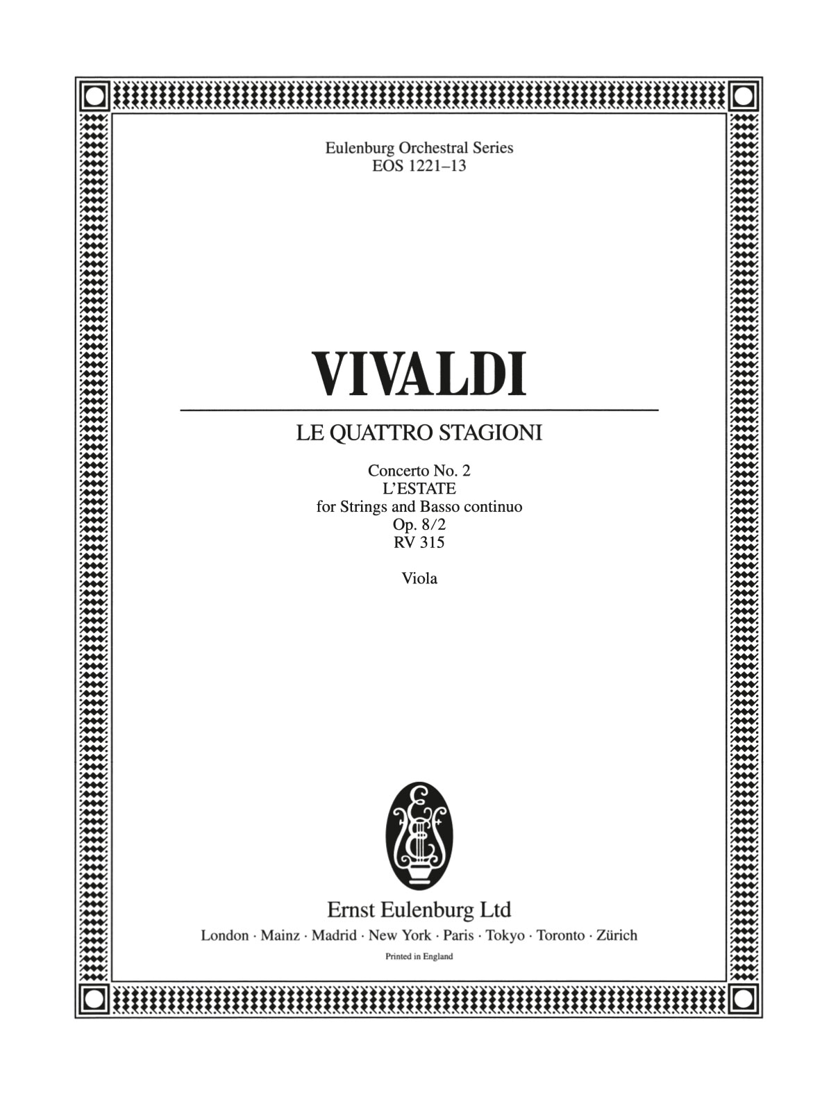 EOS 1221-19 - Le quattro stagioni (Die vier Jahreszeiten) op. 8/2 RV 315 - Cover