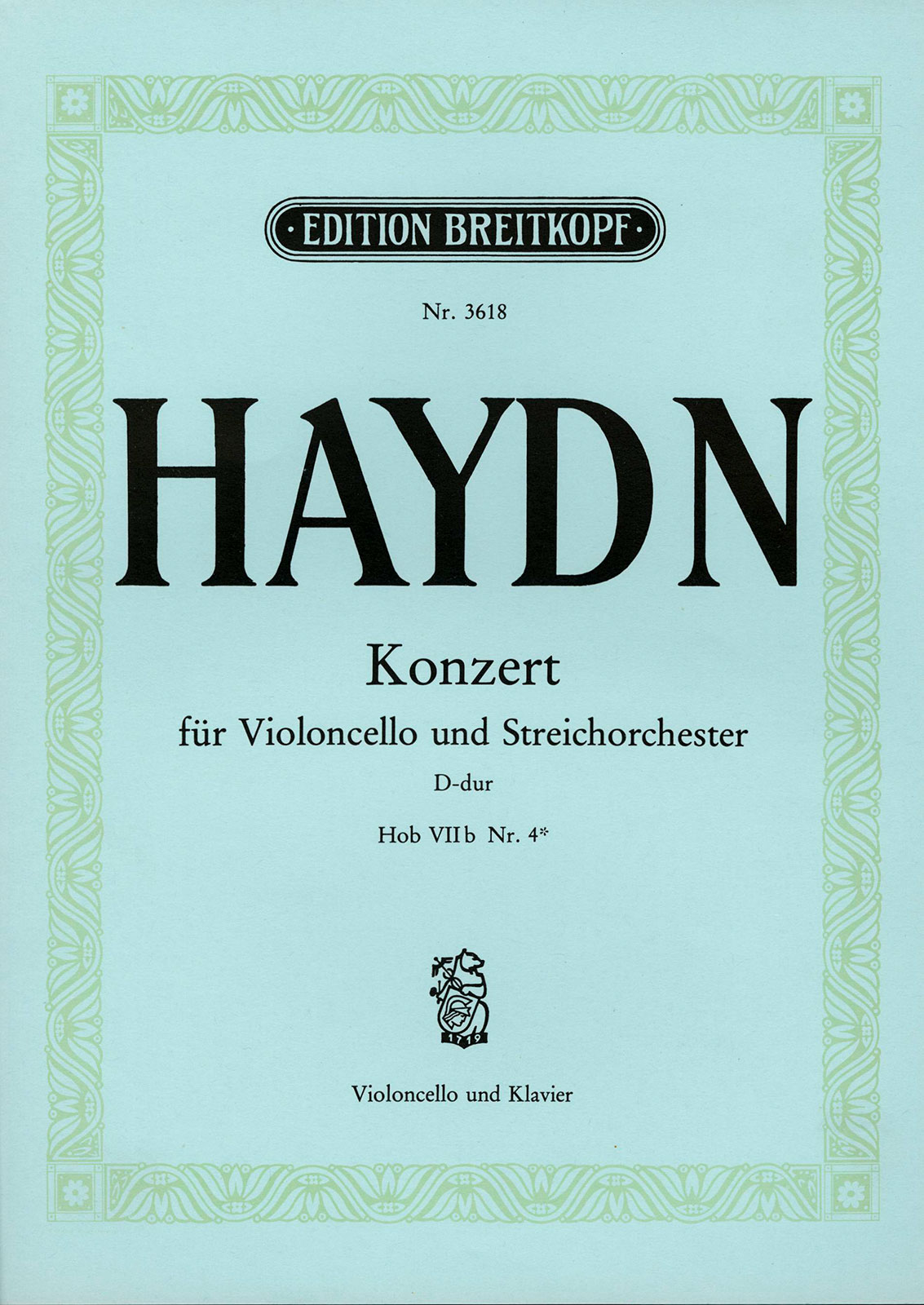 EB 3618 - Violoncellokonzert D-dur Hob VIIb:4 - Cover