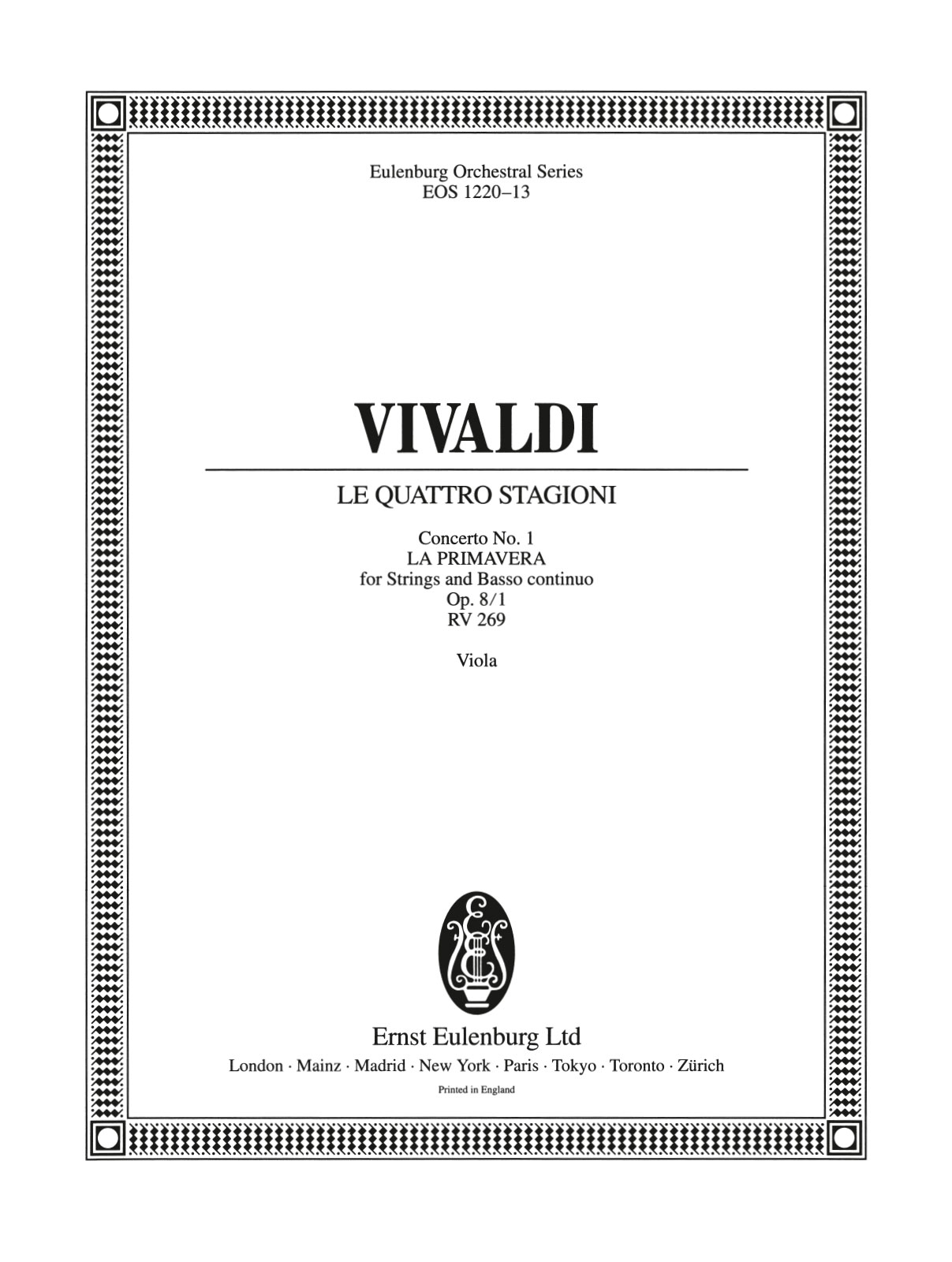 EOS 1220-19 - Le quattro stagioni (The four seasons) Op. 8/1 RV 269 - Cover