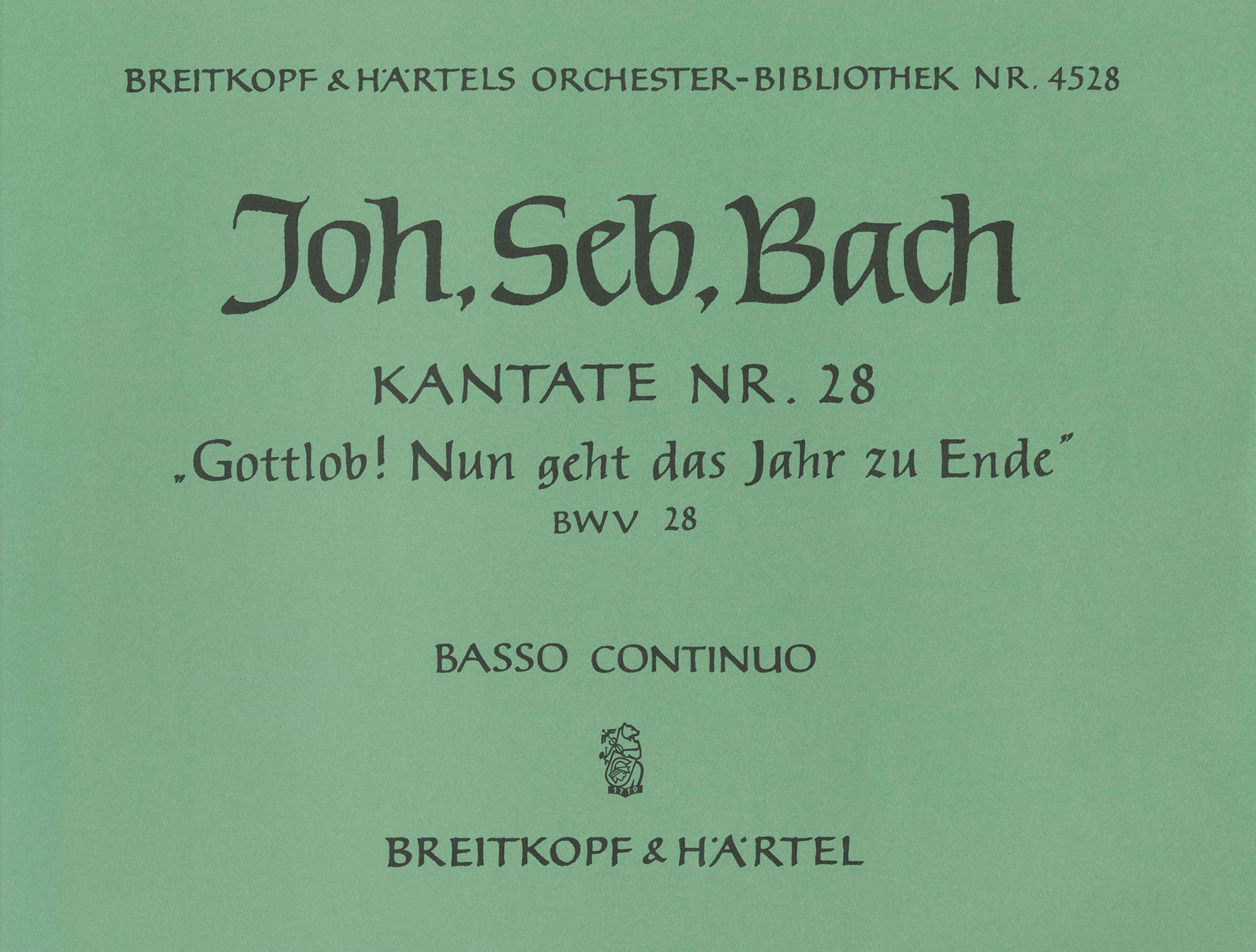 OB 4528-11 - Cantata BWV 28 “Rejoice! the old year now is ended” - Cover