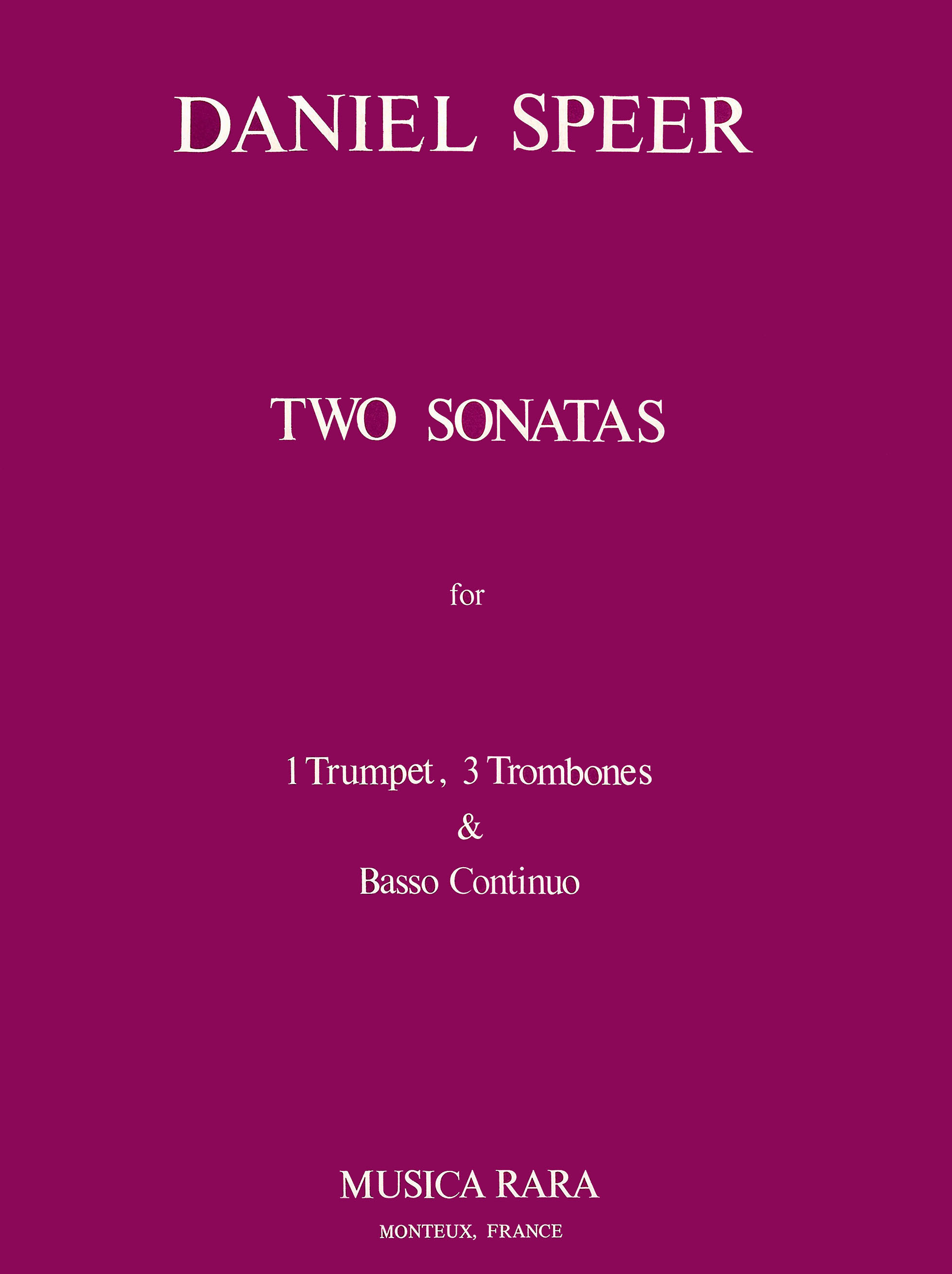 Georg Daniel Speer - 2 Sonaten in C - Cover
