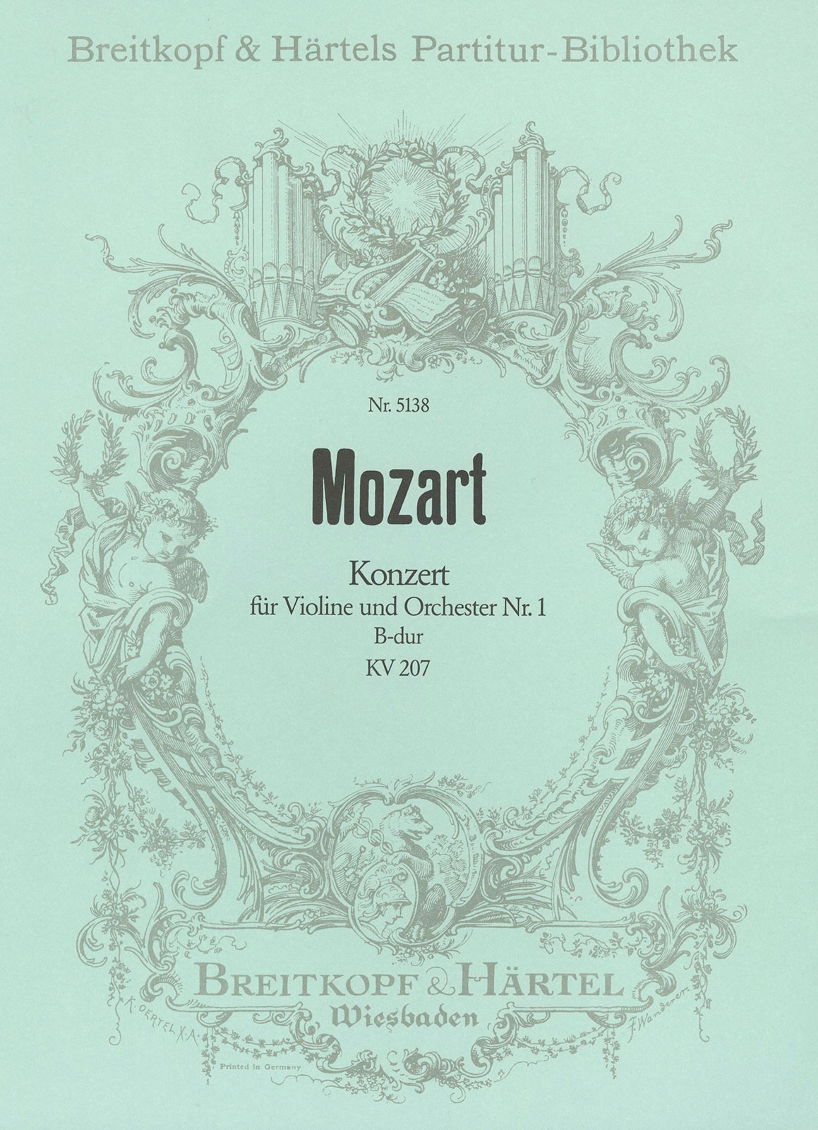 PB 5138 - Violin Concerto [No. 1] in B flat major K. 207 - Cover