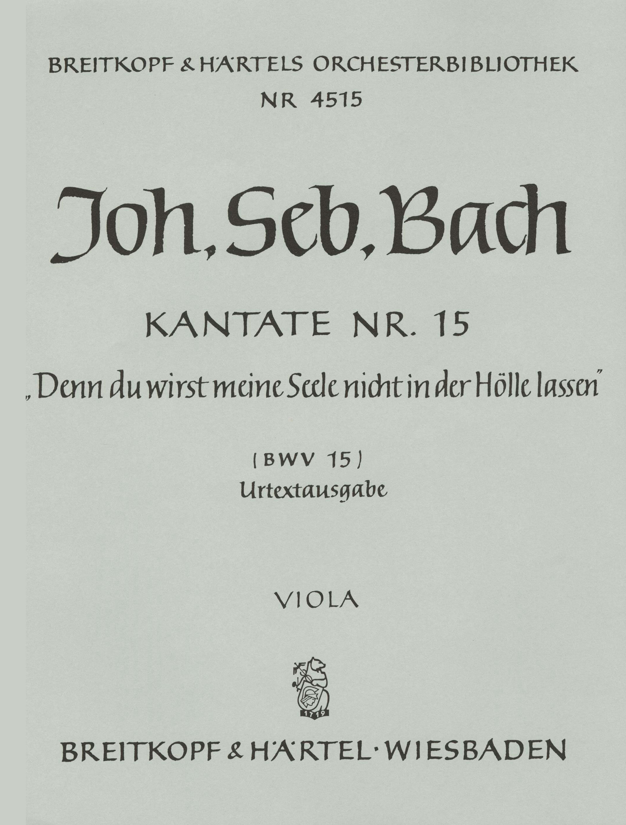 OB 4515-19 - Kantate „Denn du wirst meine Seele nicht in der Hölle lassen“ - Cover