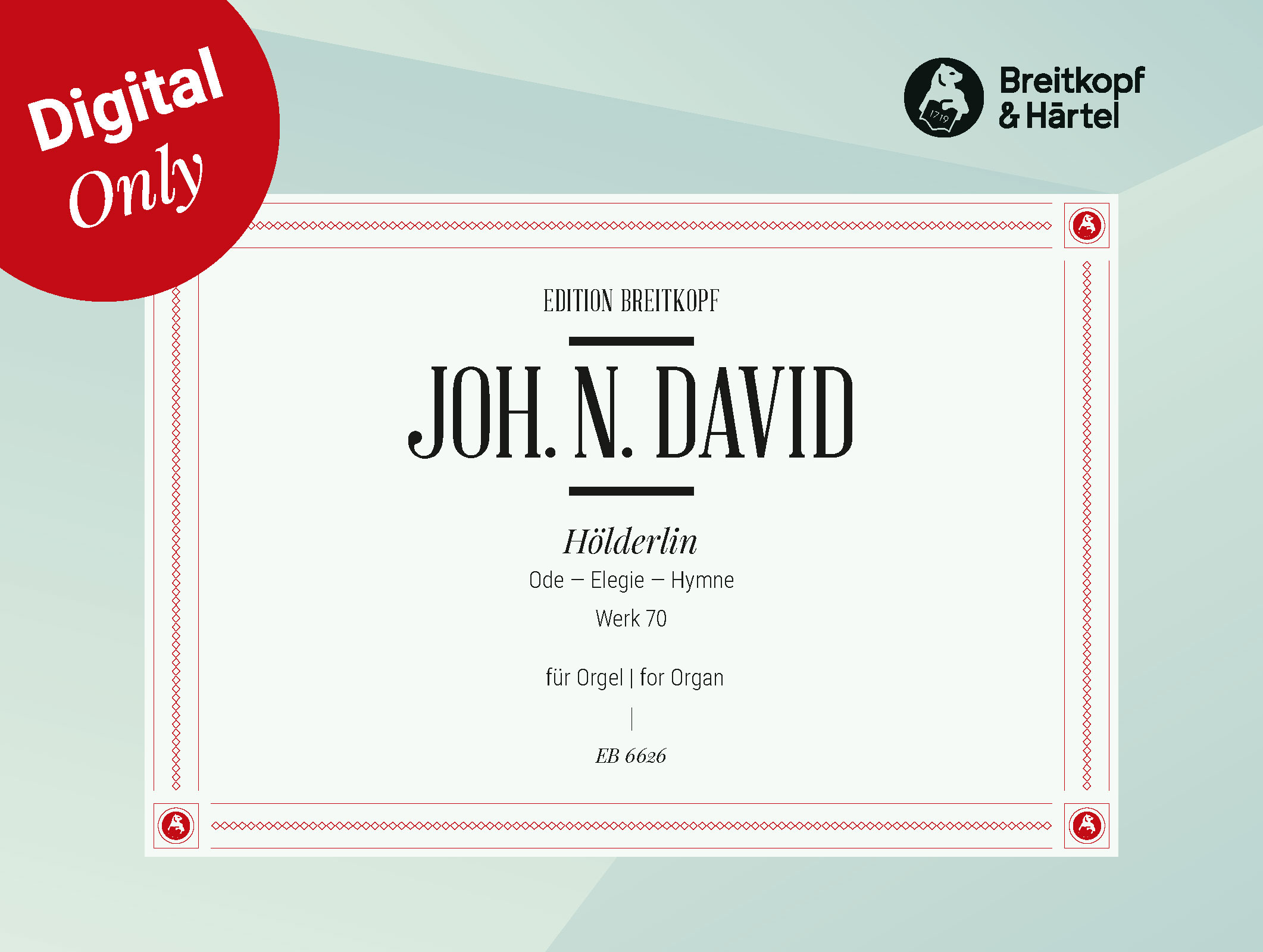 Johann Nepomuk David - Hölderlin Werk 70 - Cover