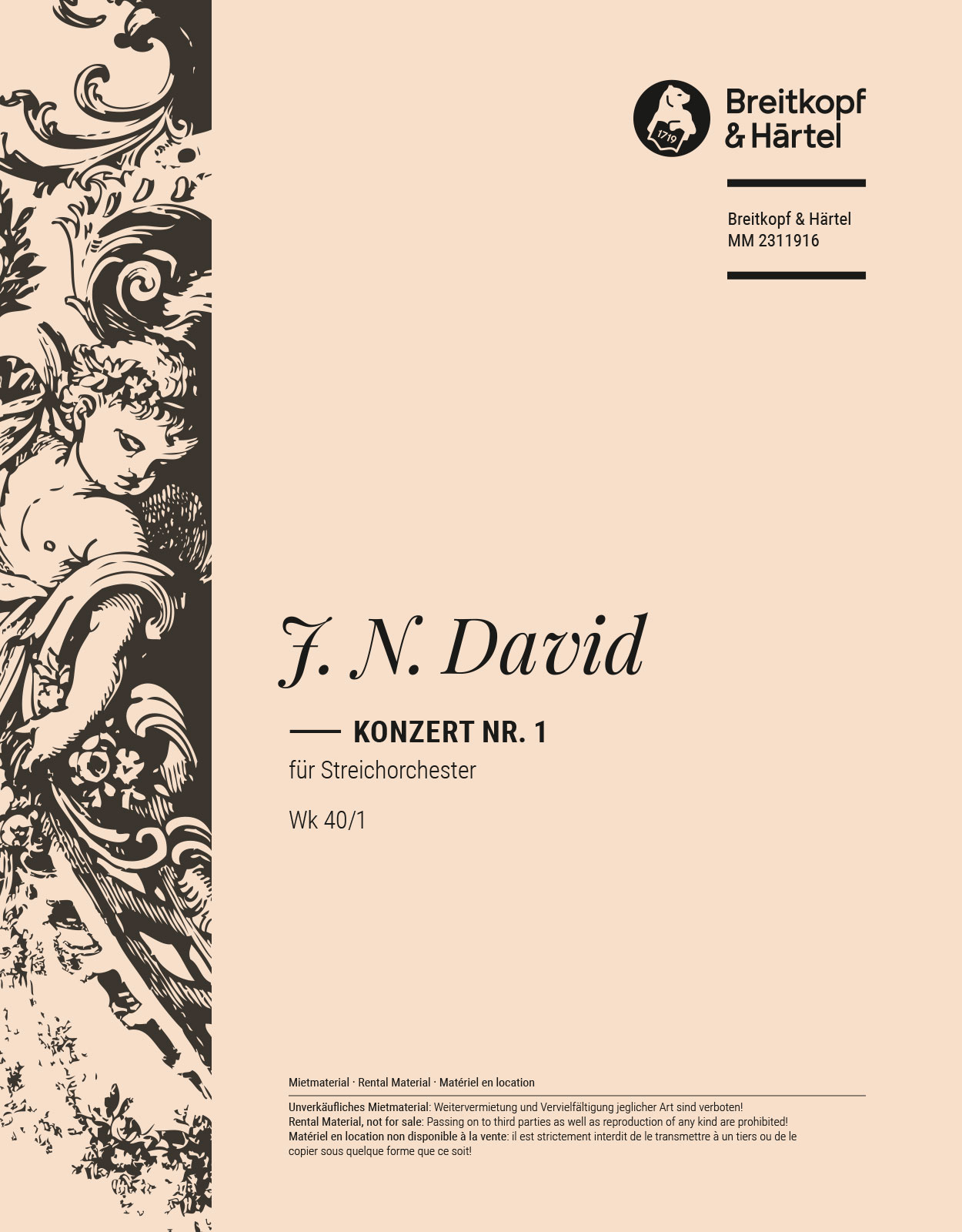 Johann Nepomuk David - Konzerte Werk 40 - Cover