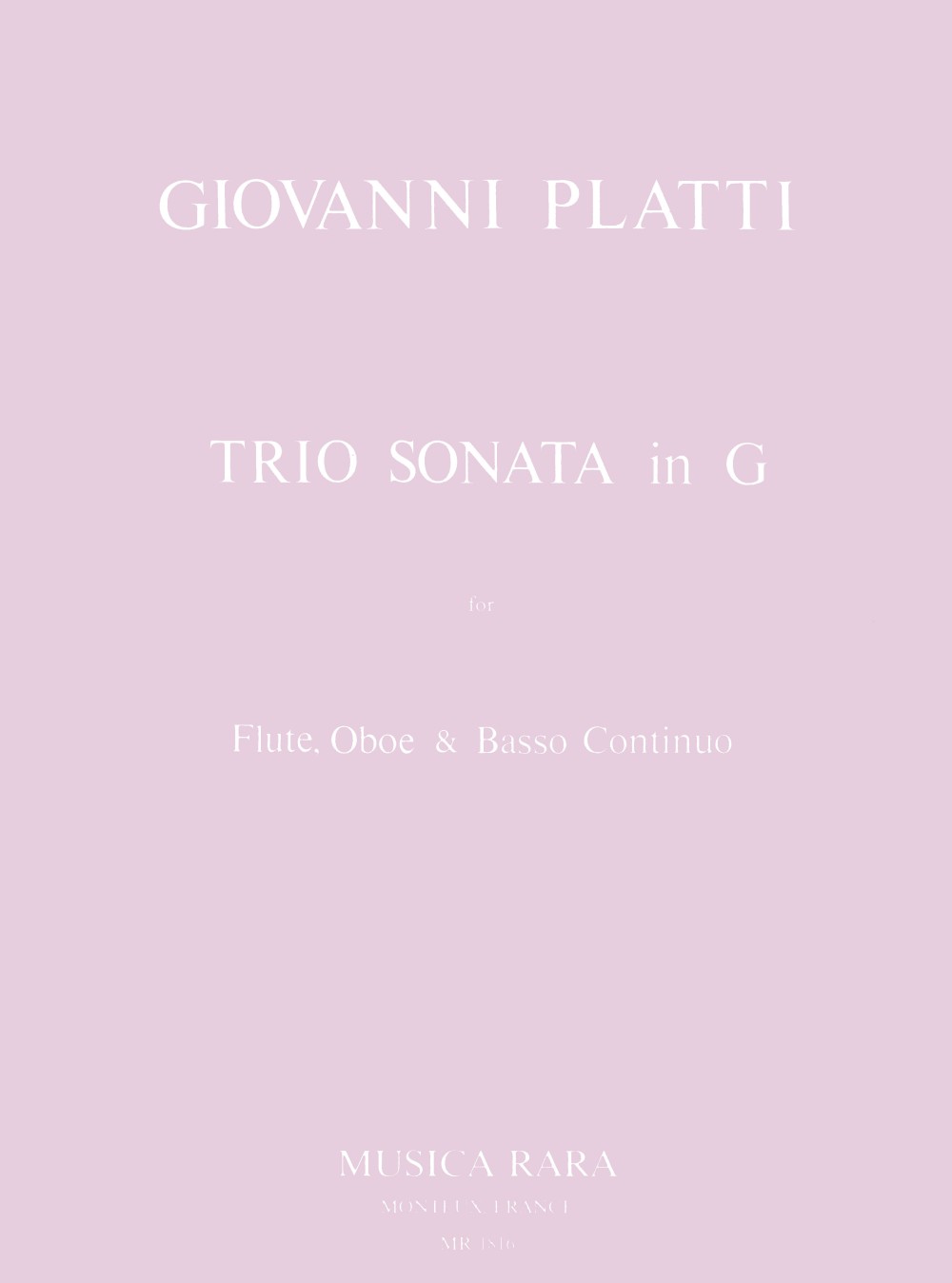 Giovanni Benedetto Platti - Triosonate in G - Cover