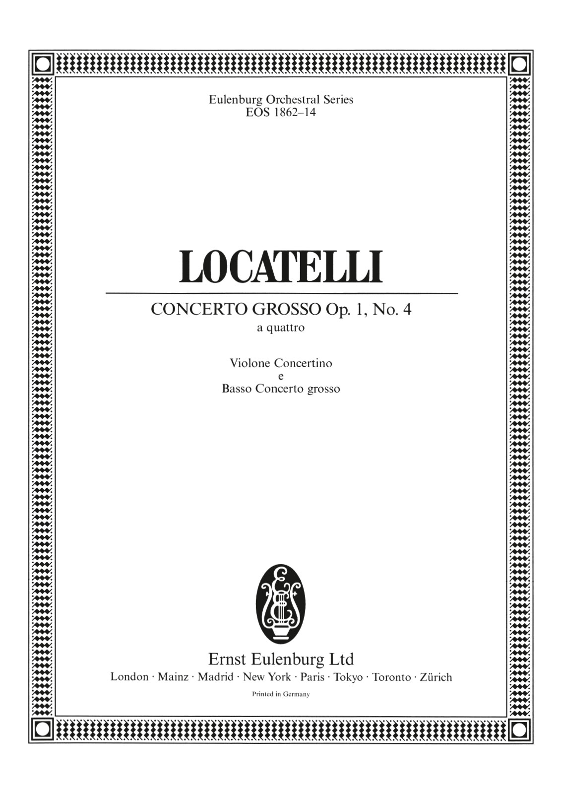 EOS 1862-26 - Concerto grosso „a quattro“ e-moll op. 1/4 - Cover
