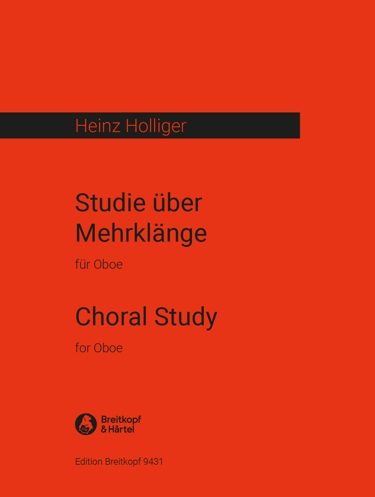 Heinz Holliger - Choral Study - Cover