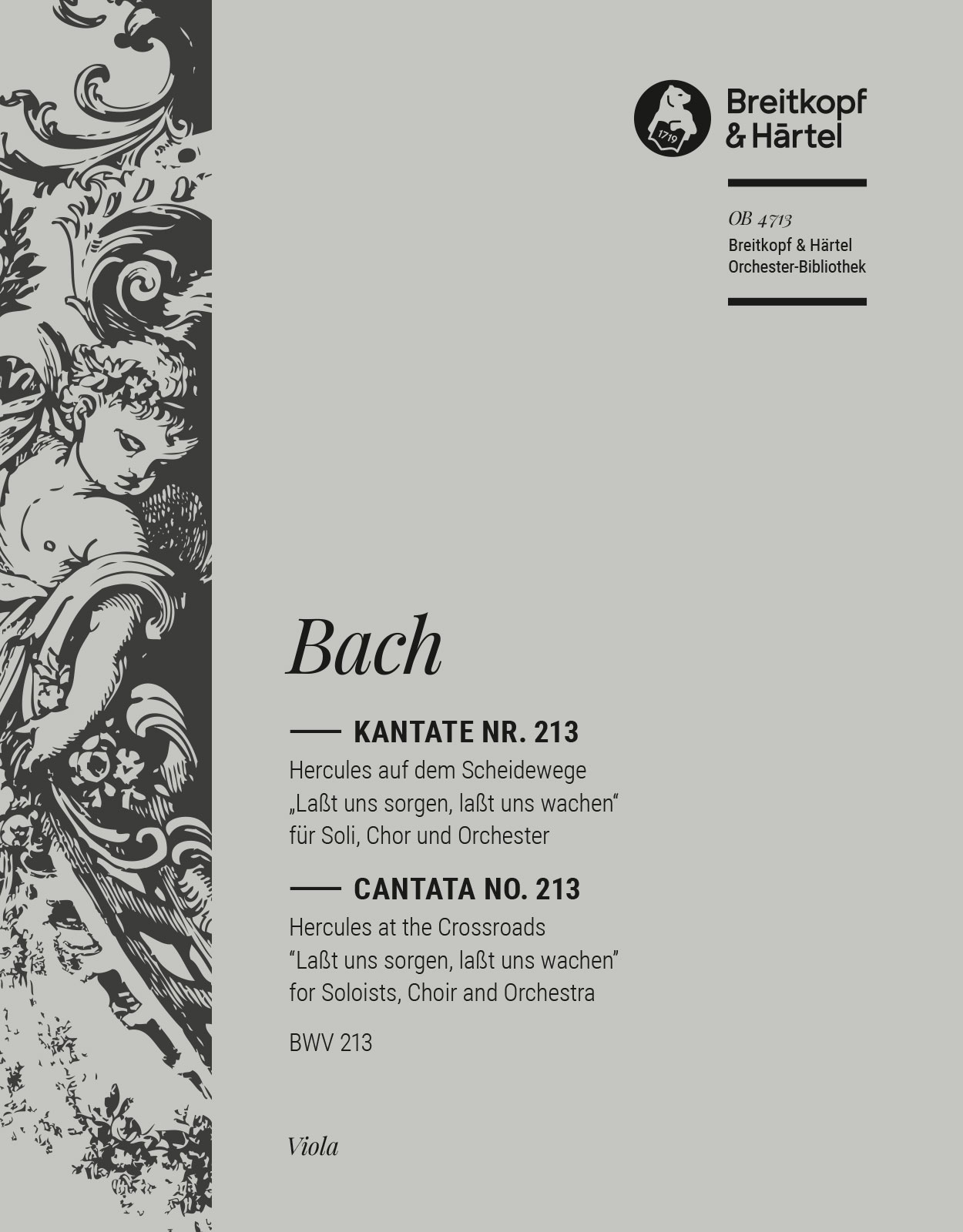 OB 4713-19 - Cantata BWV 213 “Lasst uns sorgen, lasst uns wachen” - Cover